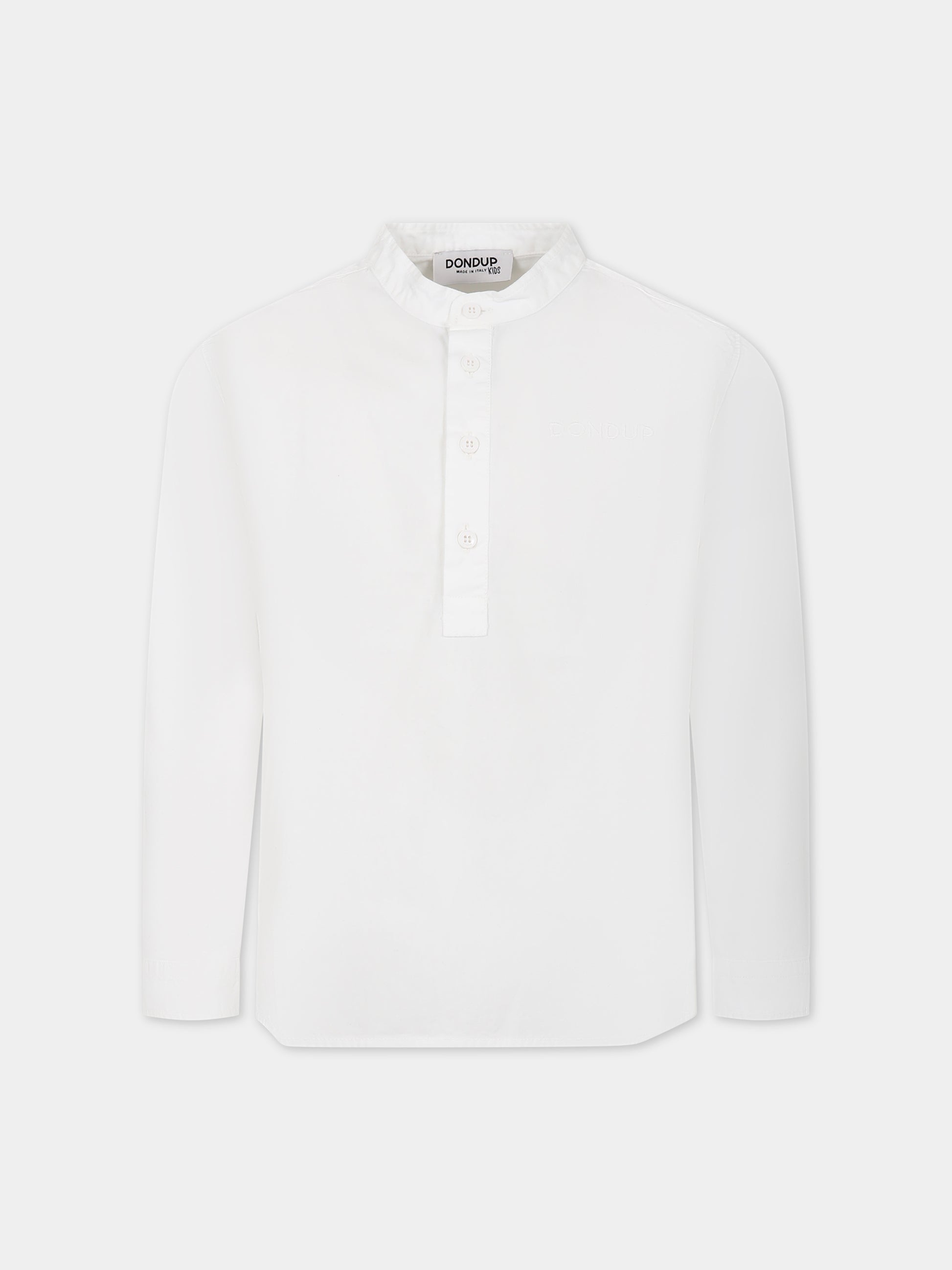 Camicia bianca per bambino con logo,Dondup Kids,DMCA82 CA01 B006