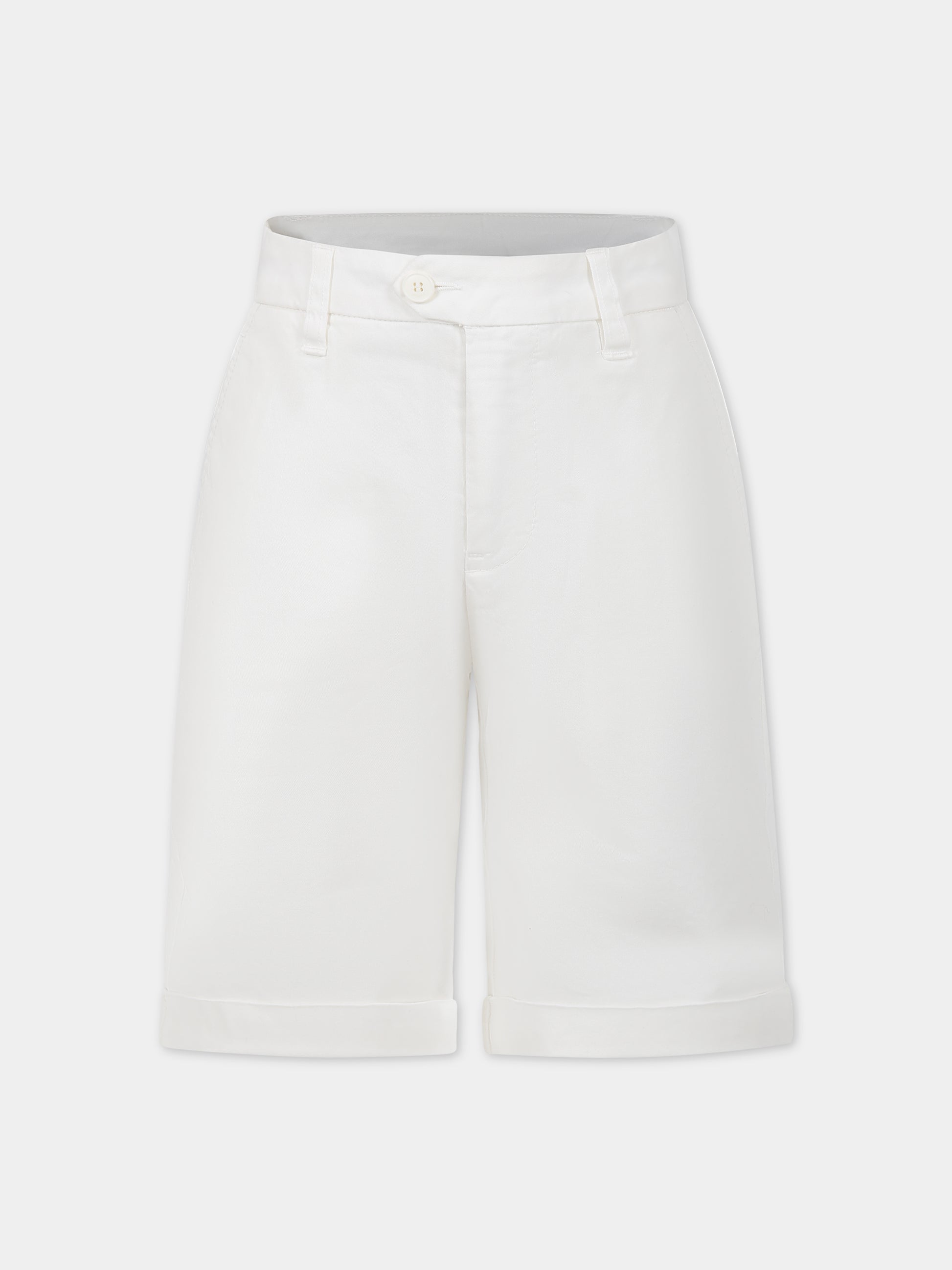 Shorts bianco per  bambino con logo,Dondup Kids,DMBE52 CE234 B006