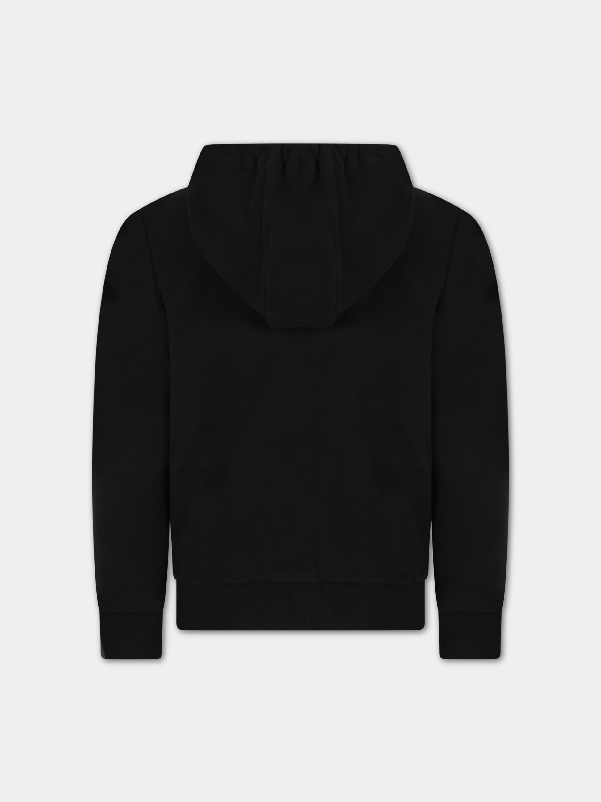 Felpa nera per bambino con logo bianco,Timberland,T25U13 09B