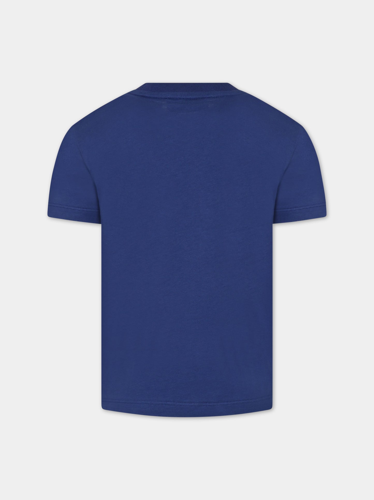 T-shirt blu per bambino con logo,Dondup Kids,DMTS106C JF65 4005