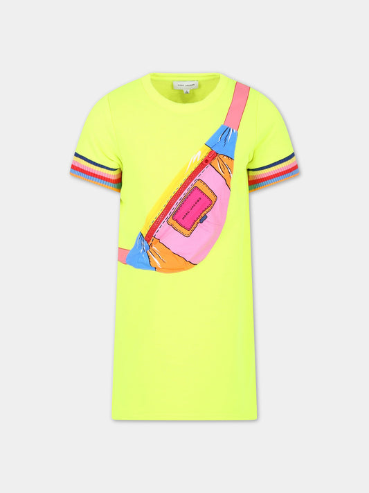 Vestito giallo per bambina con patch e logo,Little Marc Jacobs,W12444 599