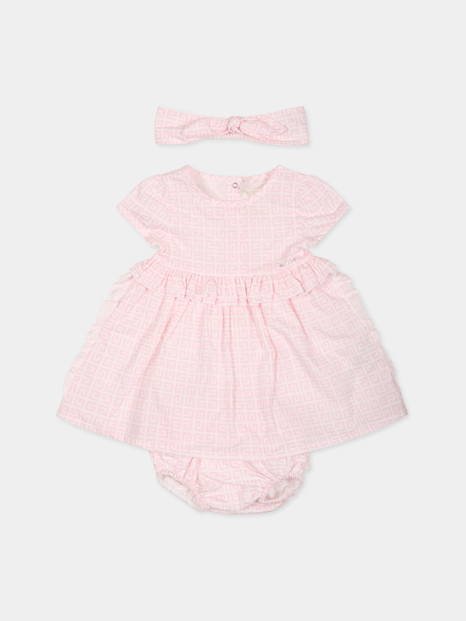 Completo rosa per neonata con motivo 4G,Givenchy Kids,H98168 44Z