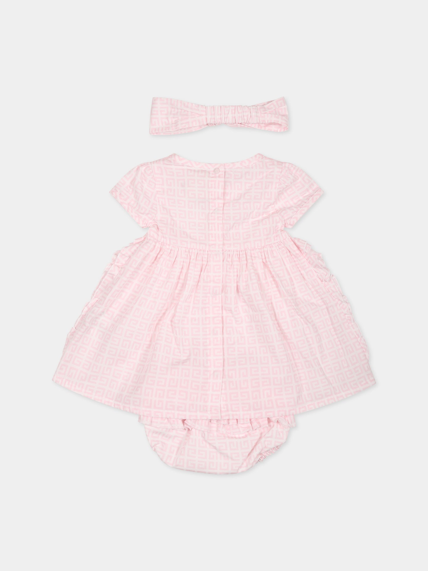Completo rosa per neonata con motivo 4G,Givenchy Kids,H98168 44Z