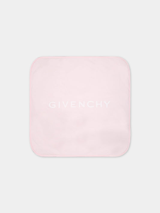 Coperta rosa per neonato con logo bianco,Givenchy Kids,H90163 44Z