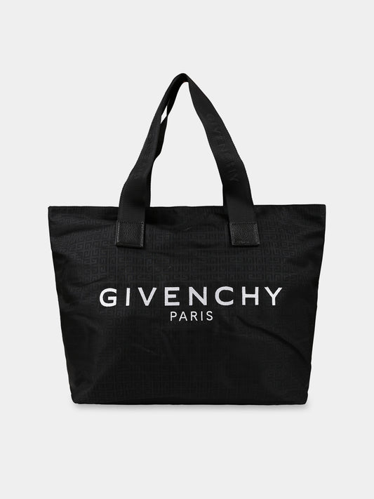 Borsa-mamma nera per neonati con logo e motivo 4G,Givenchy Kids,H90169 09B