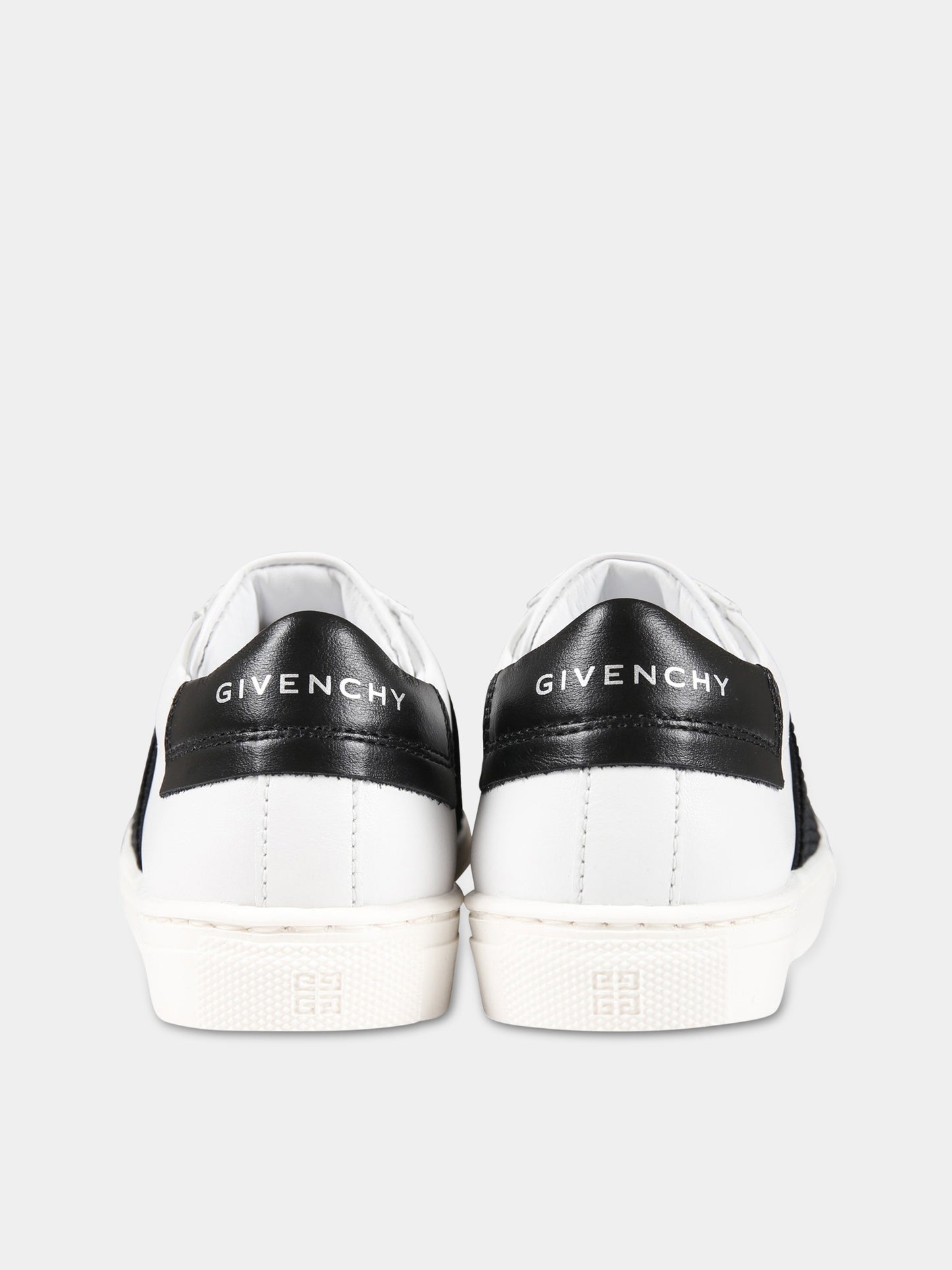 Sneakers bianche per neonato con fascia nera logata,Givenchy Kids,H29083 10P
