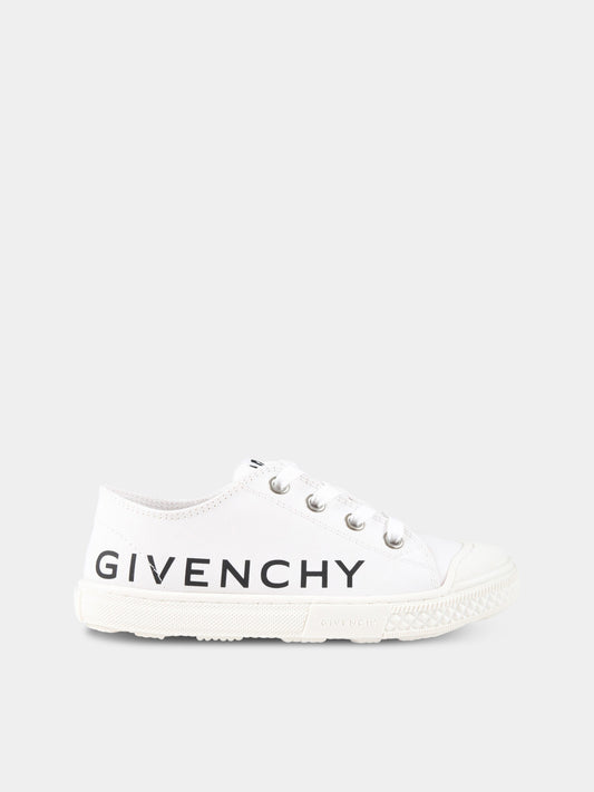 Sneakers bianche per bambini con logo nero,Givenchy Kids,H29085 10P