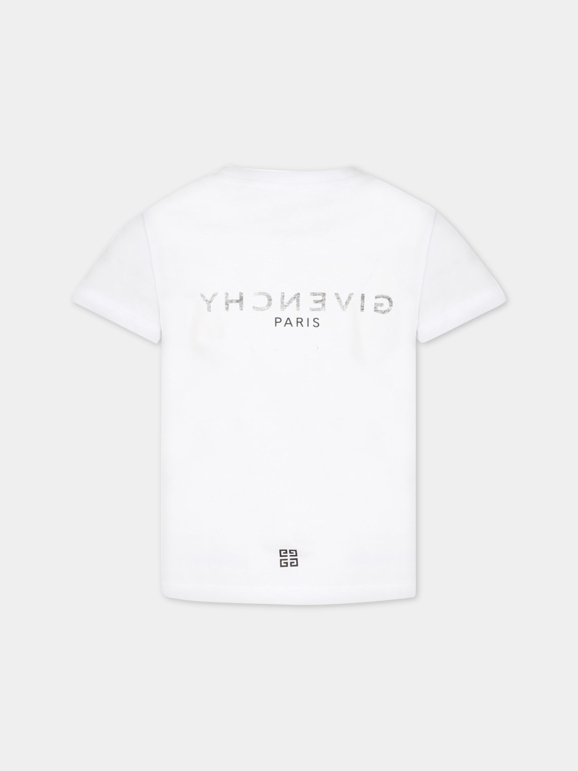 T-shirt bianca per bambini con logo nero,Givenchy Kids,H15296 10P