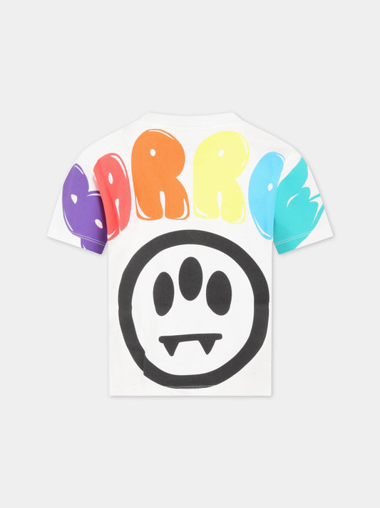 T-shirt bianca per bambini con logo e smile,Barrow,032925 002