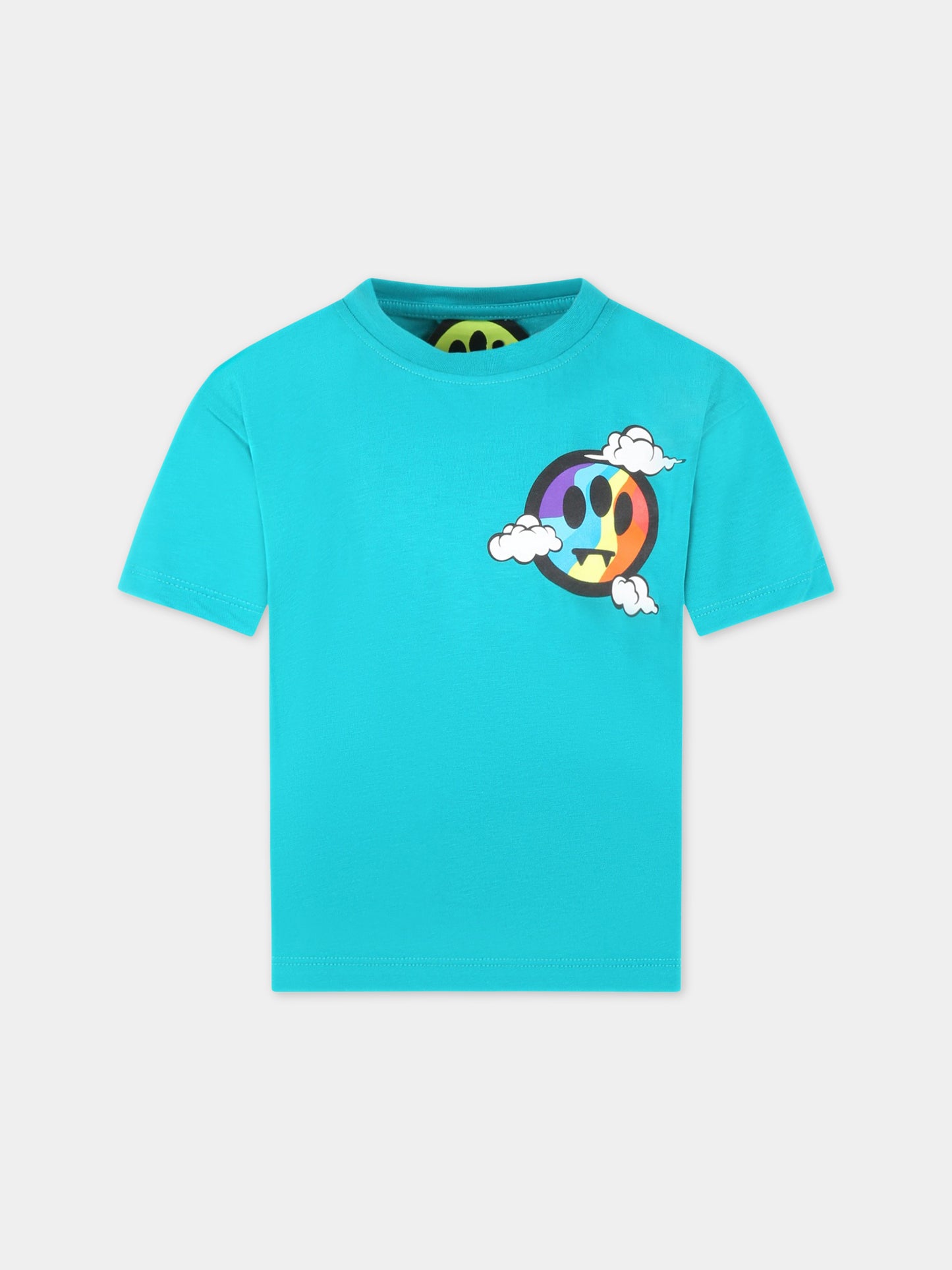 T-shirt verde per bambini con logo e smile,Barrow,032925 923