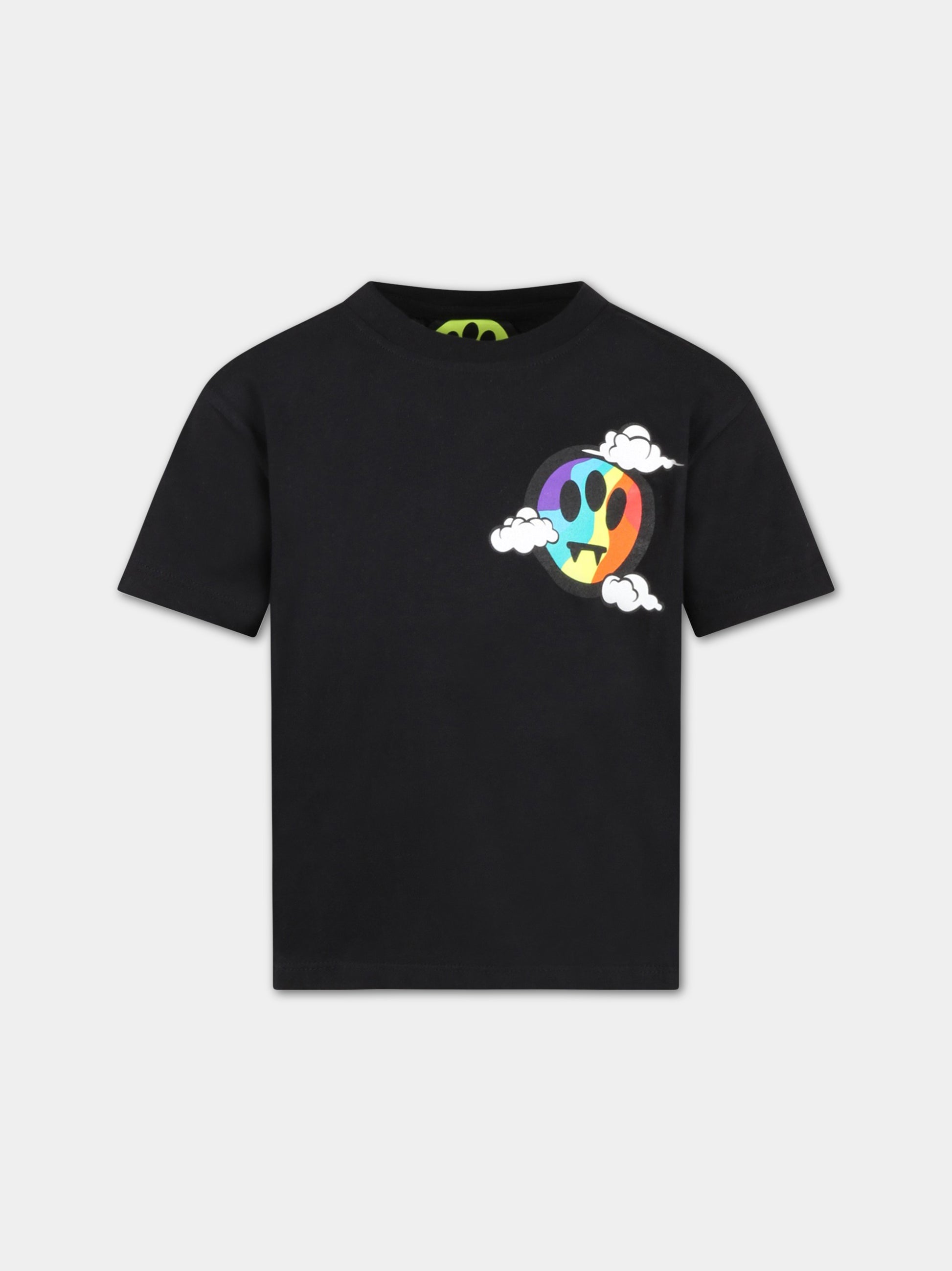 T-shirt nera per bambini con logo e smile,Barrow,032925 110