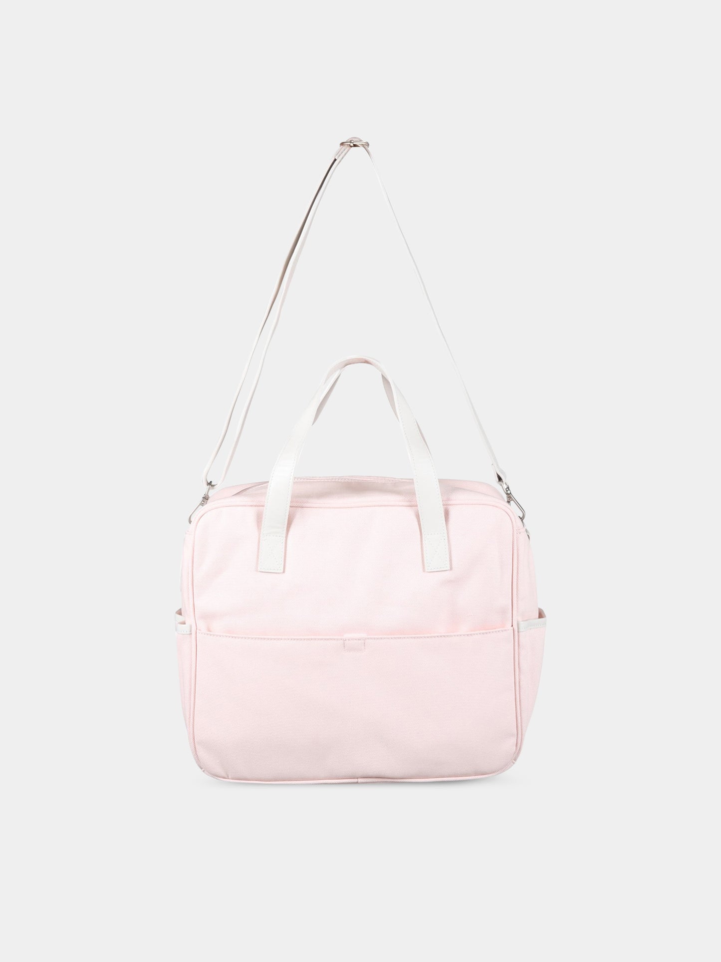 Borsa-mamma rosa per neonata con logo avorio,Kenzo Kids,K90094 453