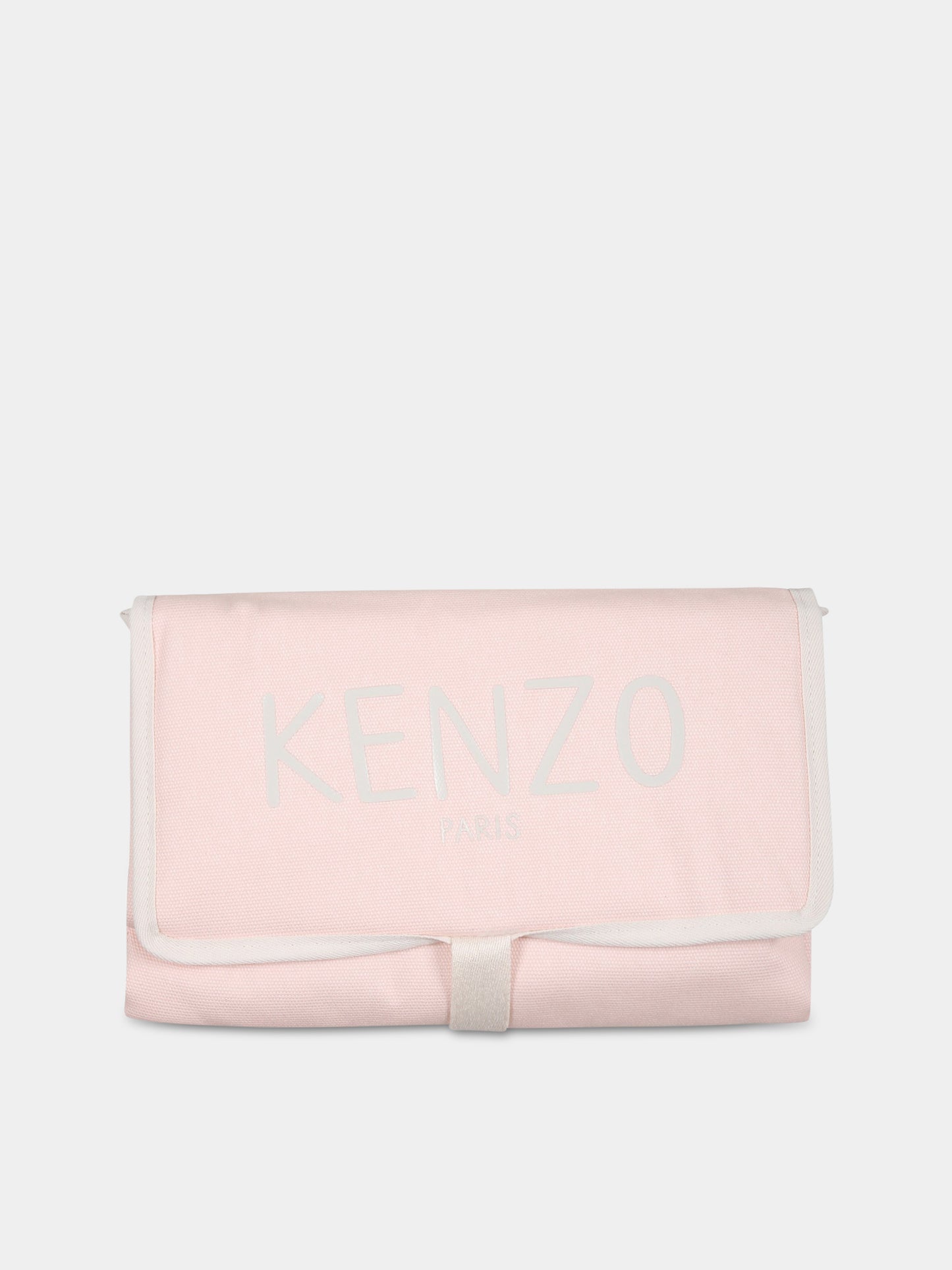 Borsa-mamma rosa per neonata con logo avorio,Kenzo Kids,K90094 453