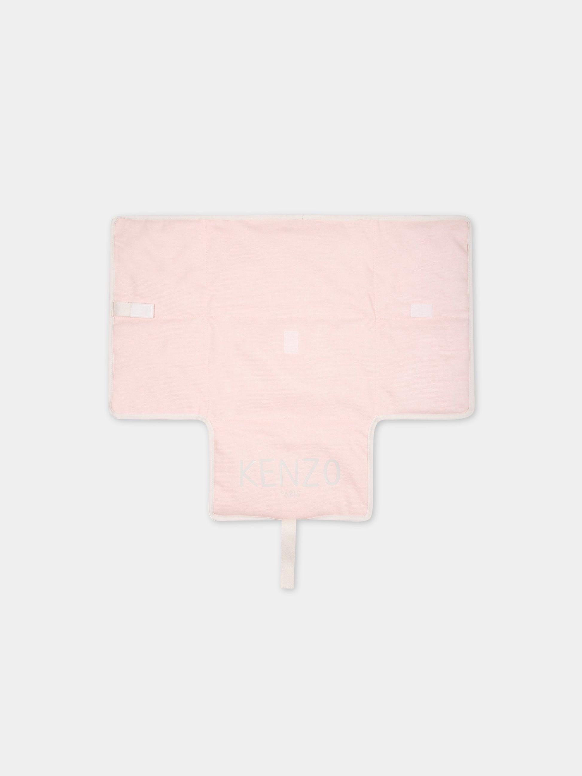 Borsa-mamma rosa per neonata con logo avorio,Kenzo Kids,K90094 453