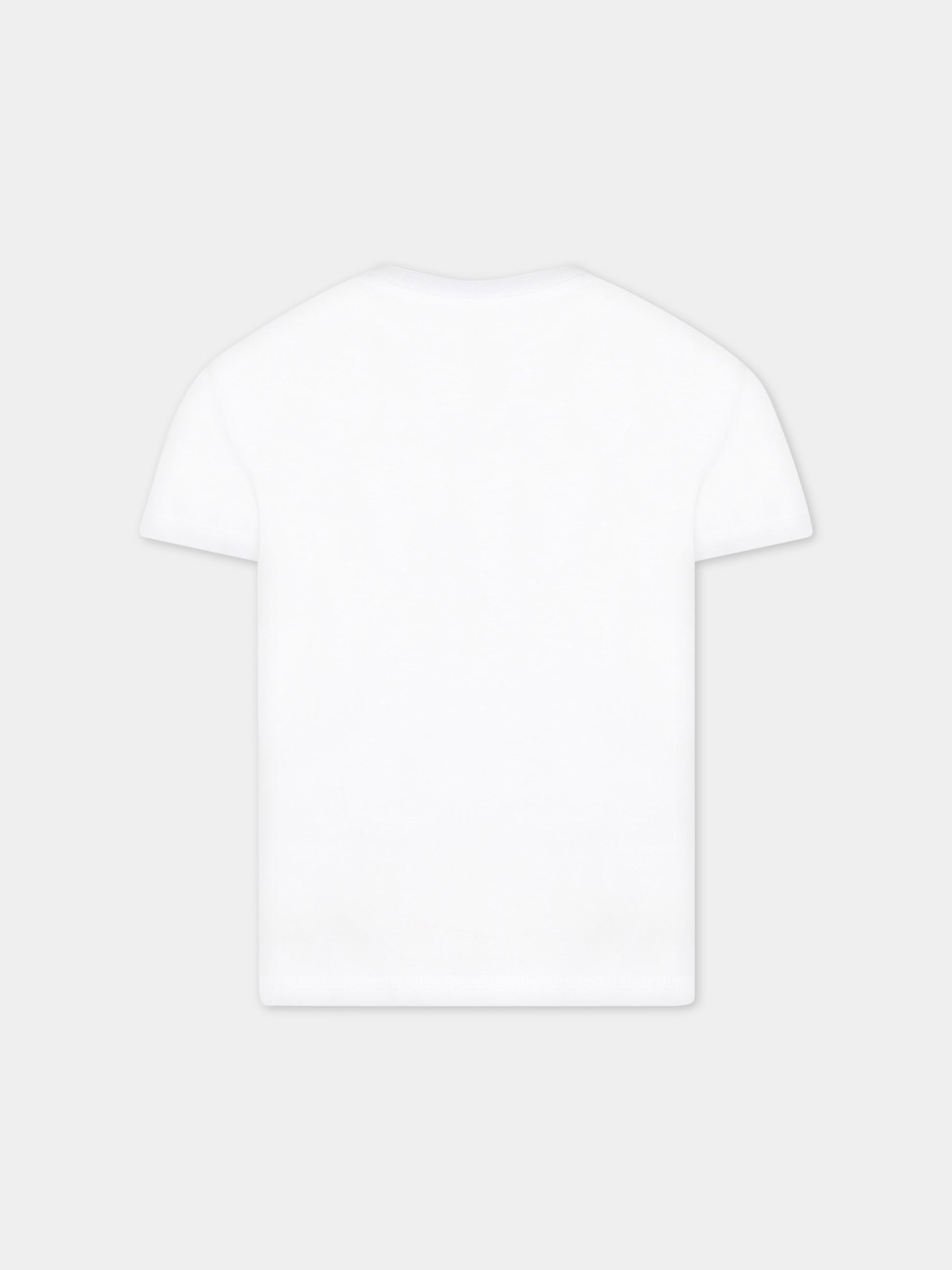 T-shirt bianca per bambino con patch logo,Kenzo Kids,K25776 10P