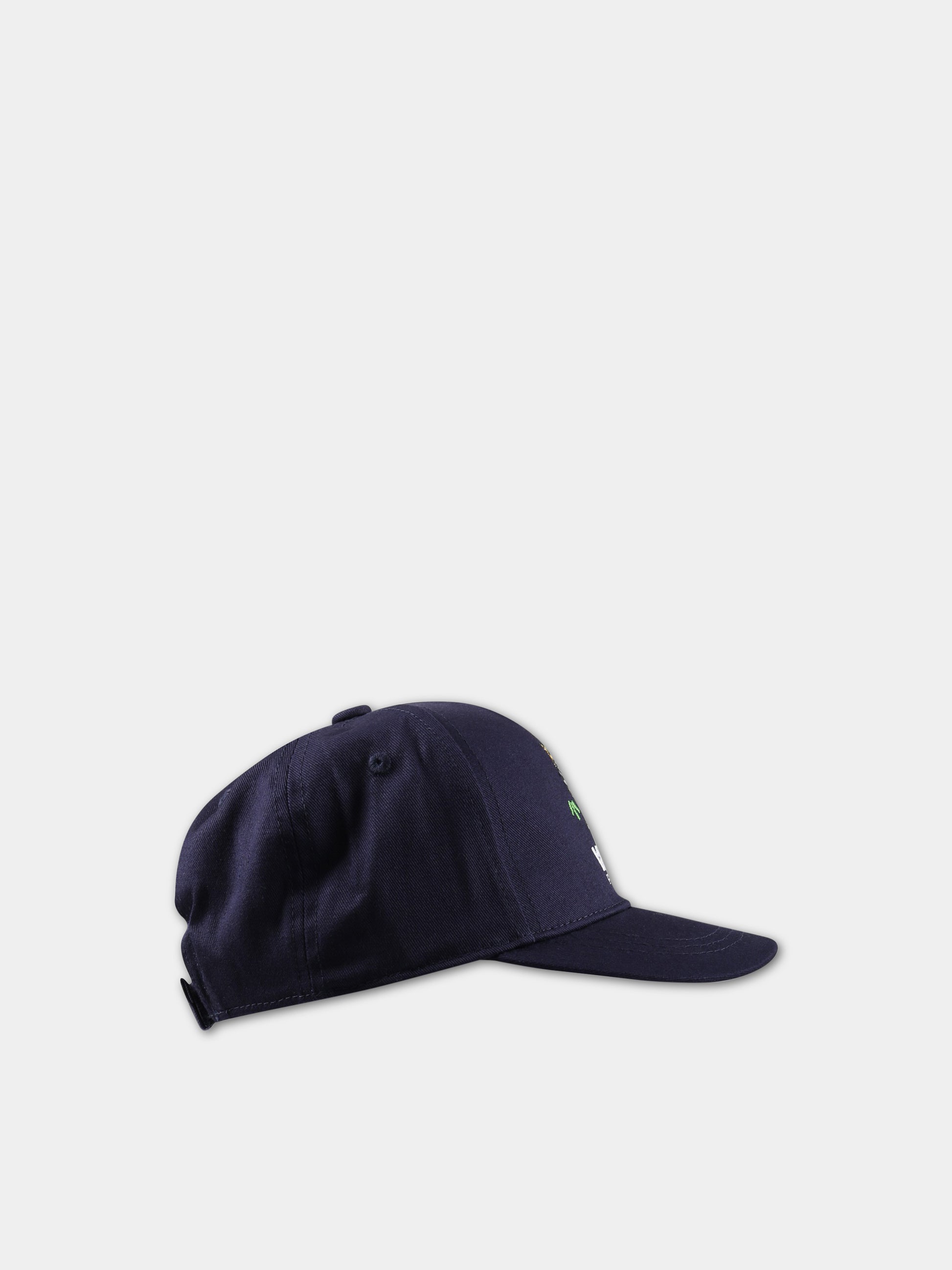 Cappello blu per bambino con tigre e logo,Kenzo Kids,K51028 857
