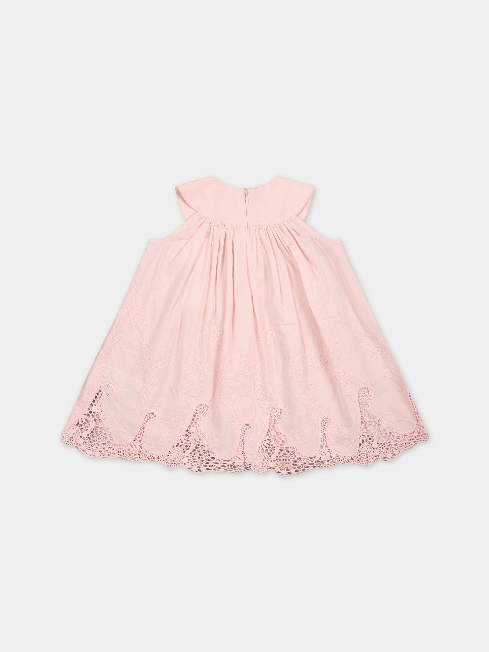 Vestito rosa per neonata con logo,Ermanno Scervino Junior,SBAB001C RI347 C001