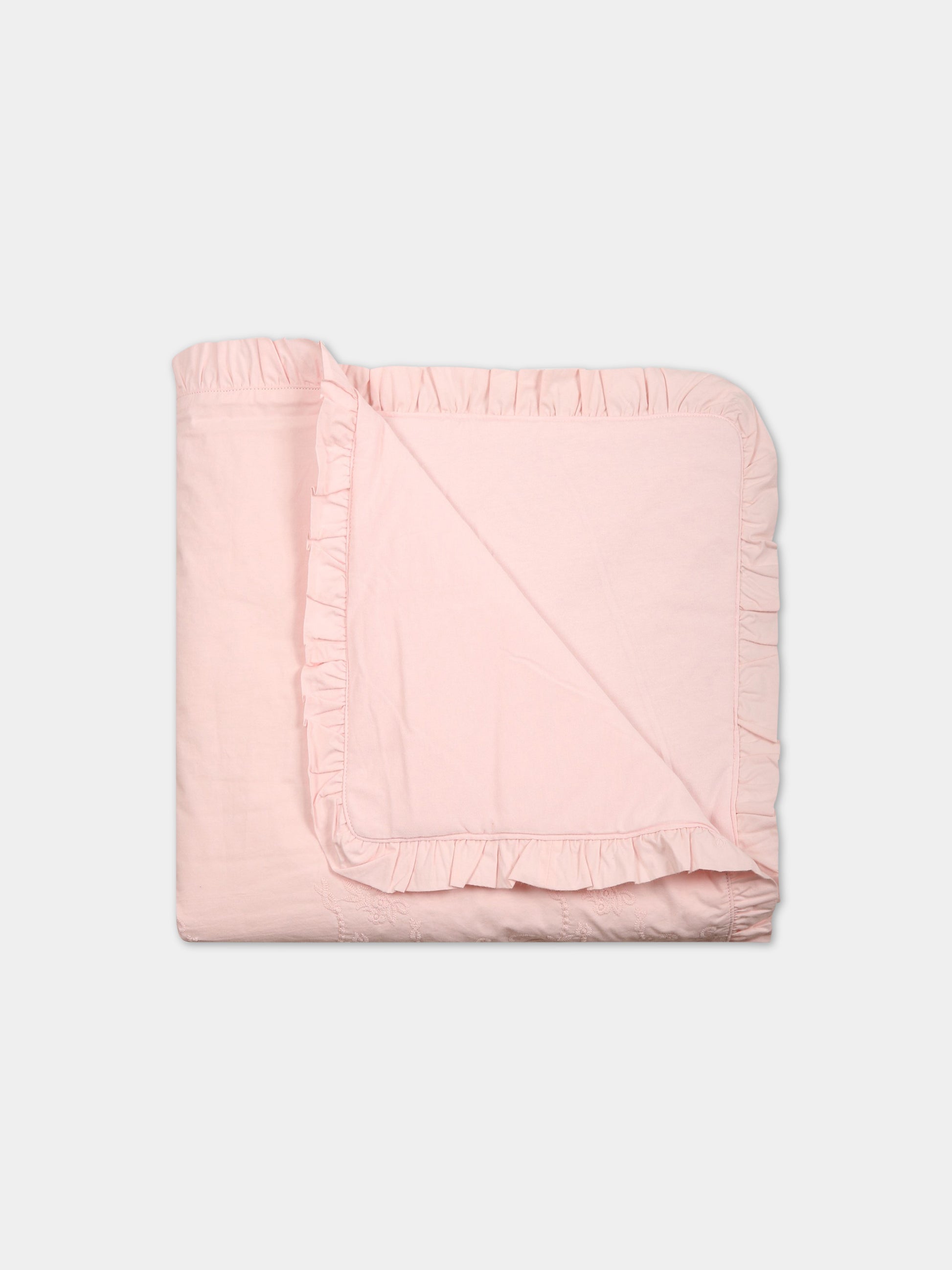 Coperta rosa per neonata con logo,Ermanno Scervino Junior,SNCO002C RI347 C001