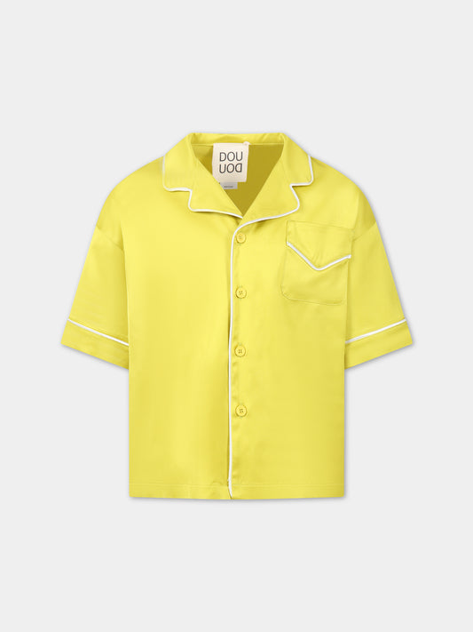 Camicia gialla per bambina,Douuod Kids,DS5P41 S0104 204