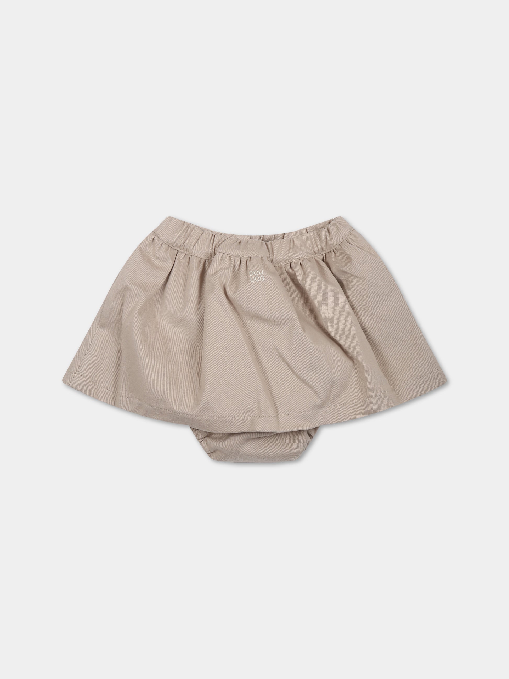 Gonna beige per neonata con logo,Douuod Kids,DS7001 G0073 114