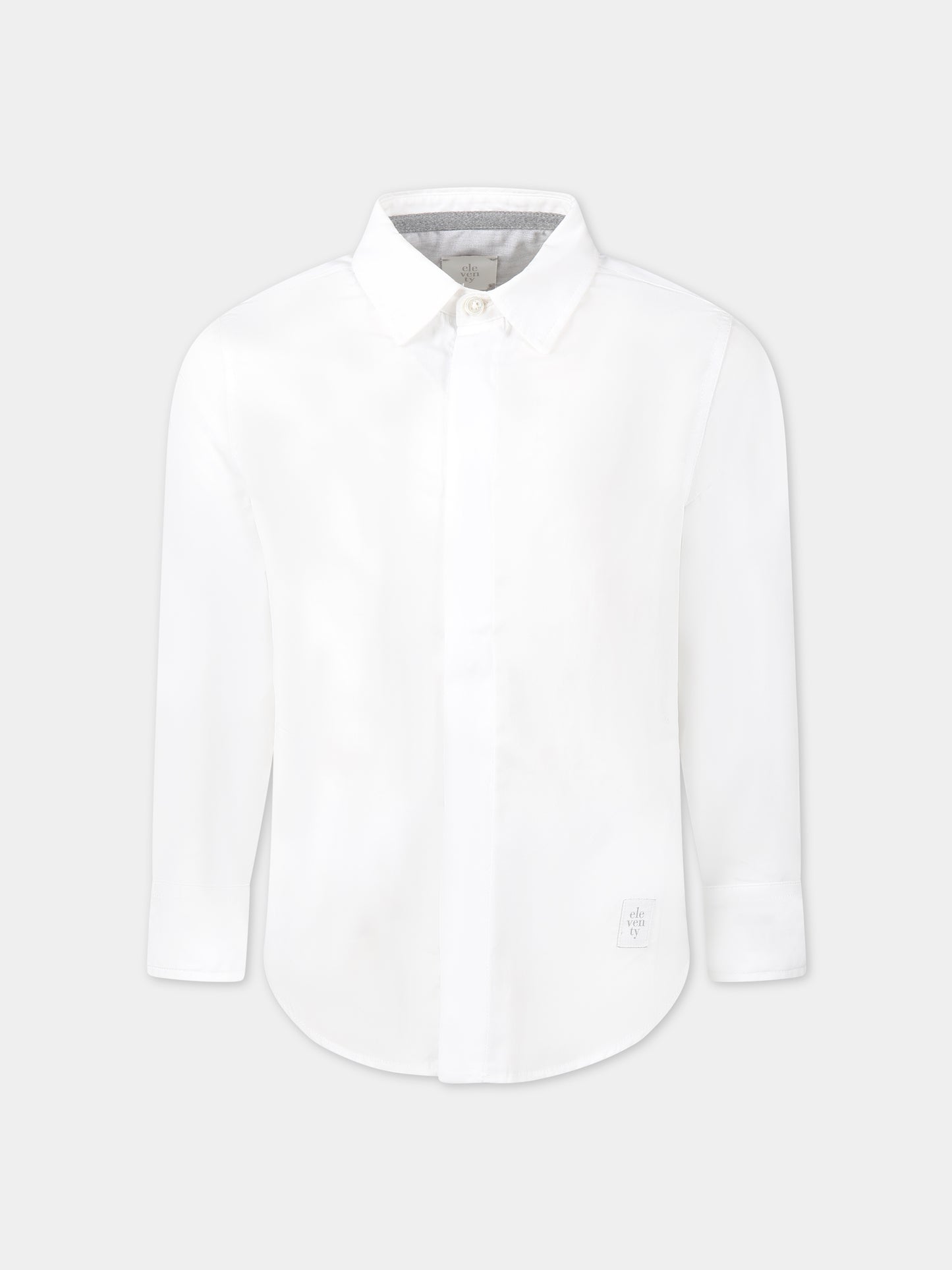 Camicia bianca per bambino con logo,Eleventy,ES5P50 P0013 100