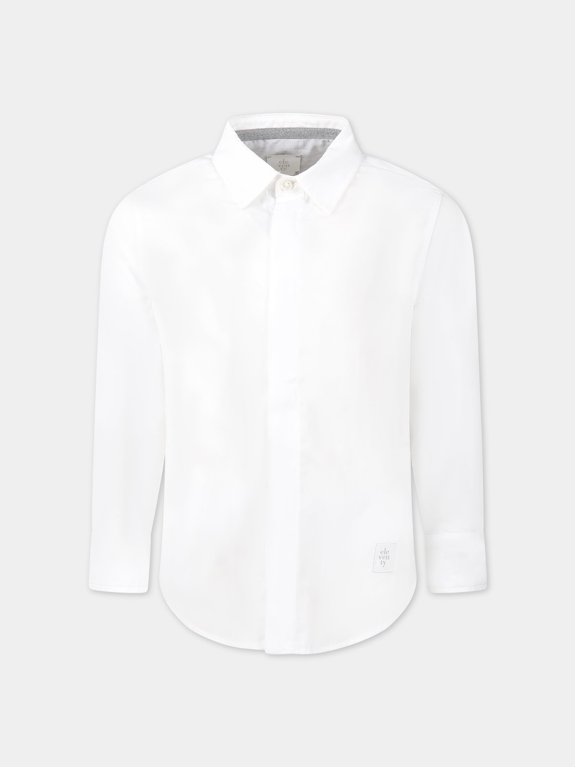 Camicia bianca per bambino con logo,Eleventy,ES5P50 P0013 100