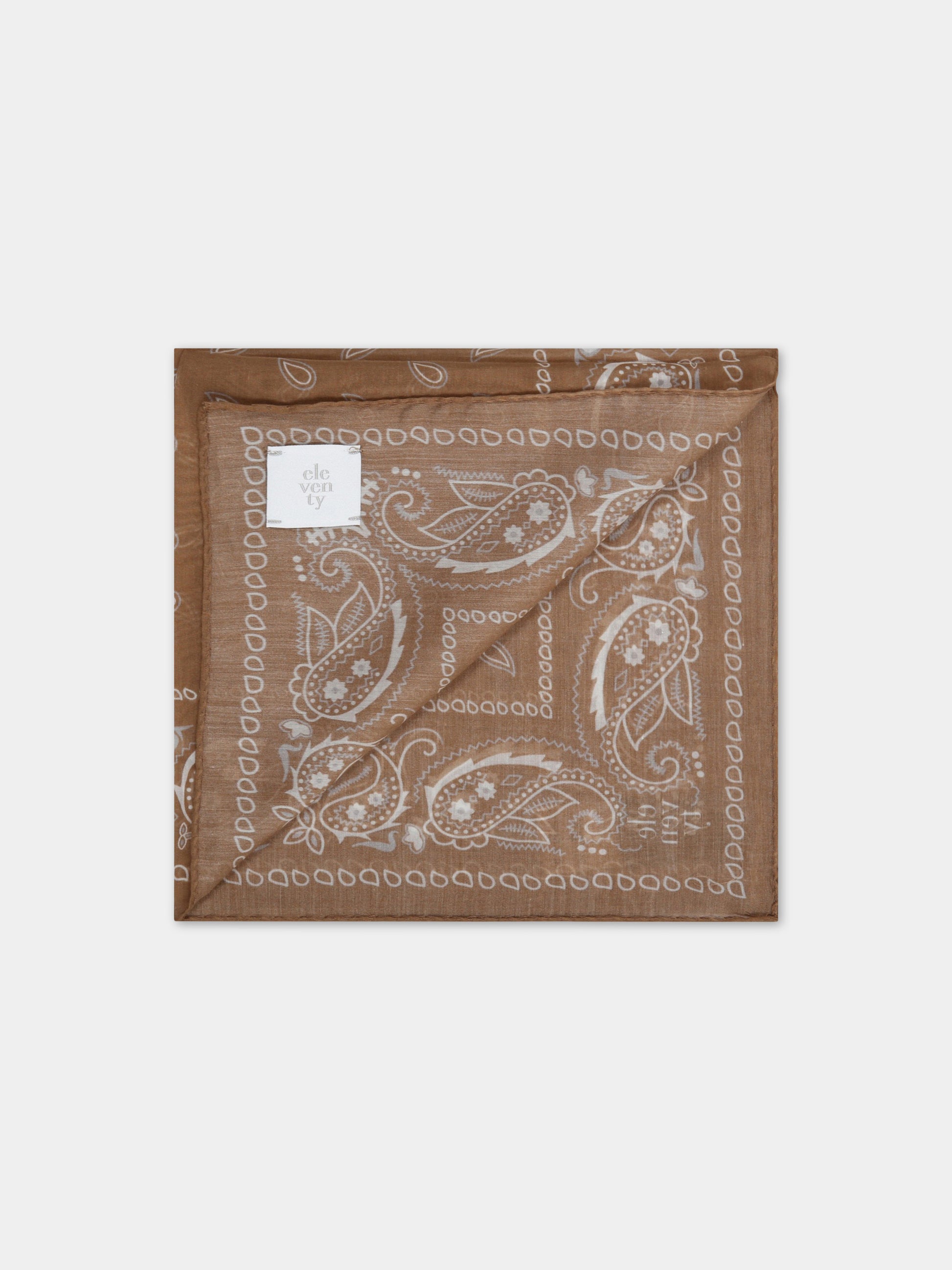 Foulard beige per bambino con stampa bandana.,Eleventy,ES0Q33 Z1441 800BG