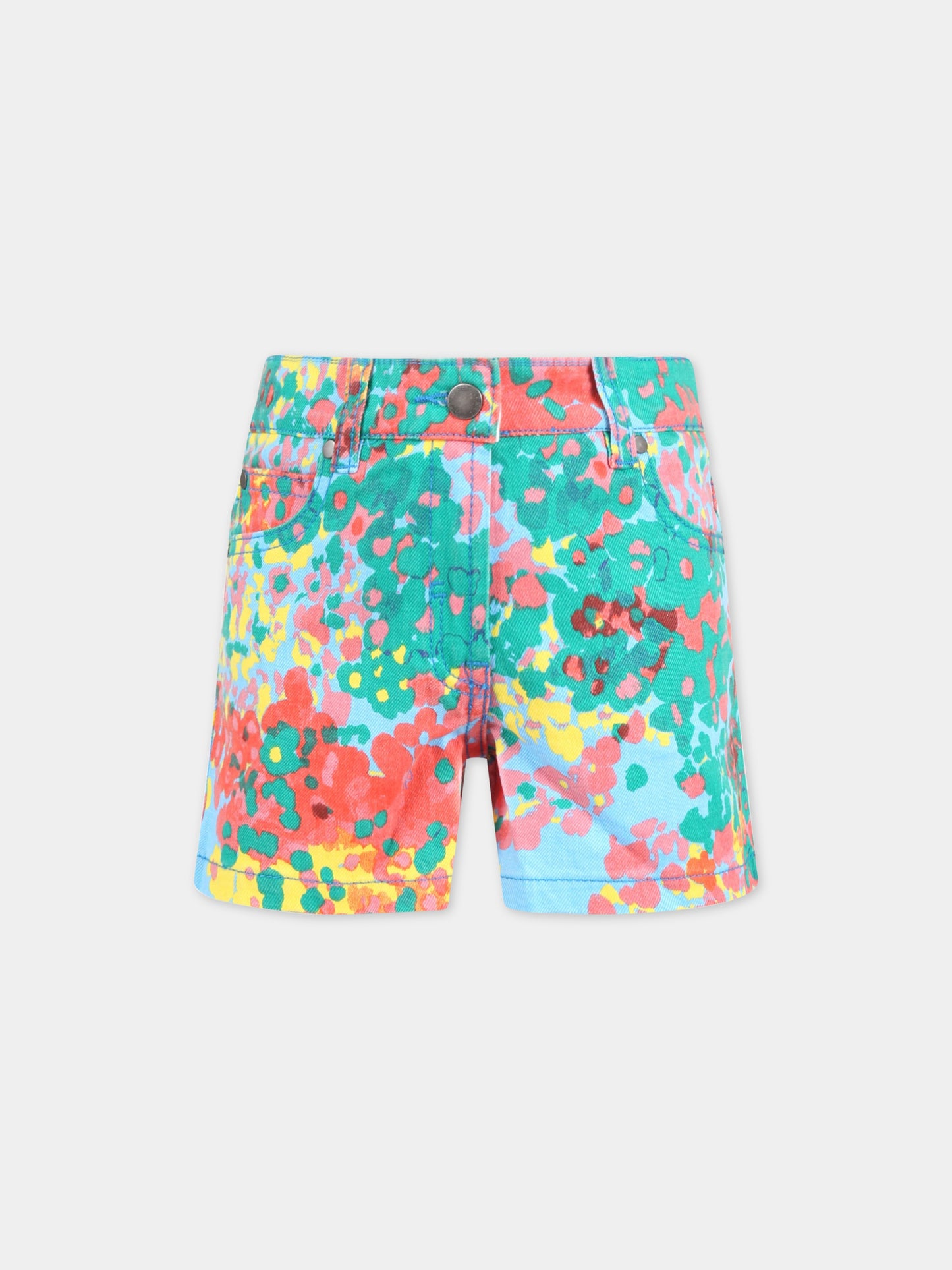 Shorts multicolor per bambina con stampa floreale,Stella Mccartney Kids,TS6B69 Z0859 999MC