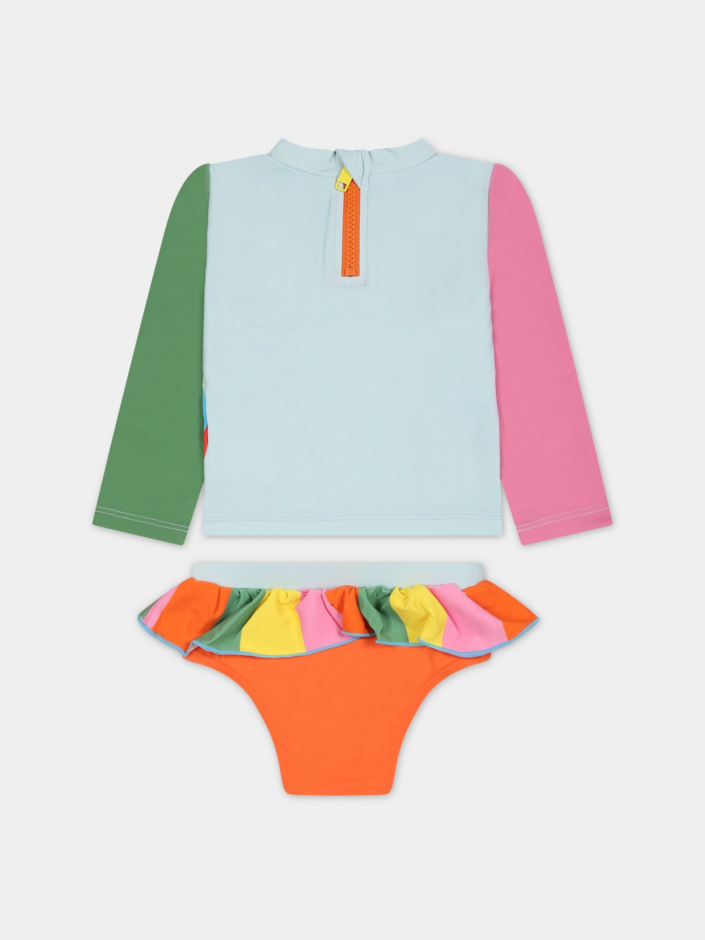 Completo multicolor per neonata con stampa pappagalli,Stella Mccartney Kids,TSC055 Z0157 999