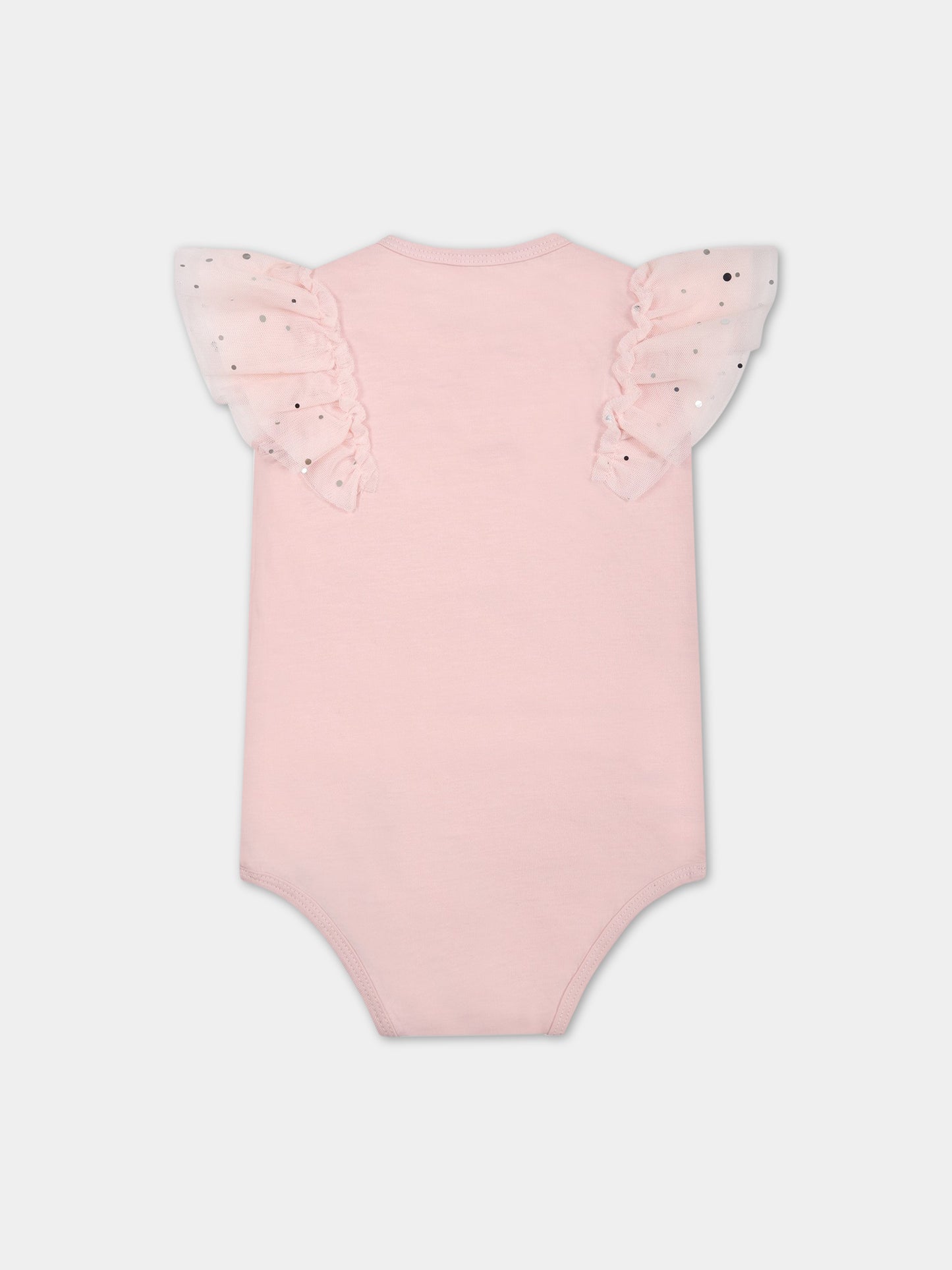 Body rosa per neonata con paillettes,Stella Mccartney Kids,TSA122 Z0434 501