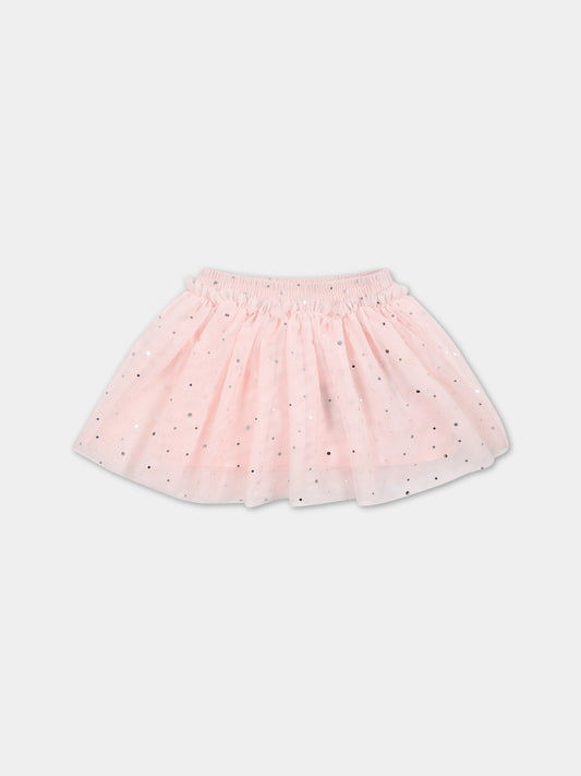 Gonna rosa per neonata con paillettes,Stella Mccartney Kids,TS7031 Z1227 501