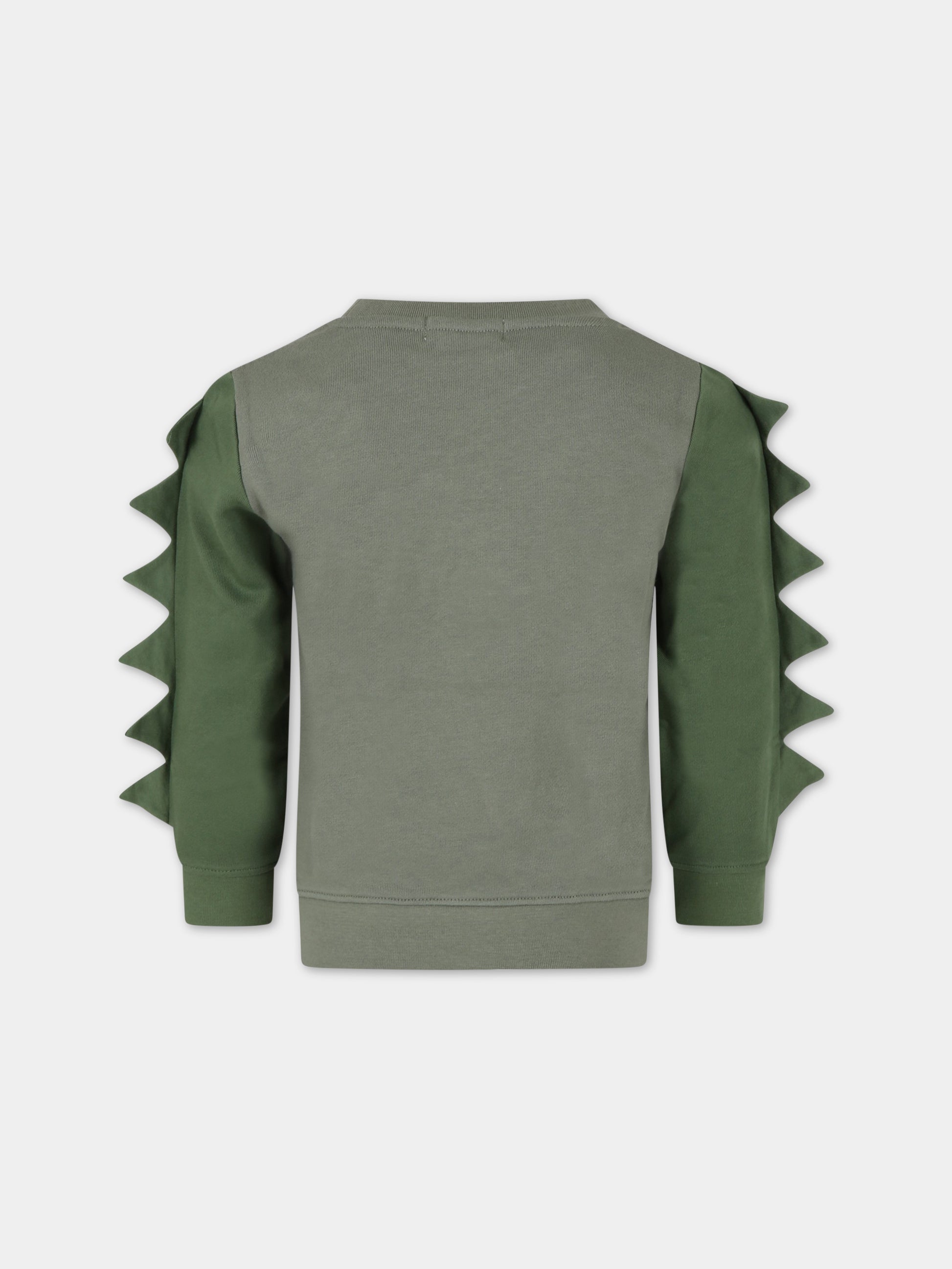 Felpa verde per bambino con camaleonti,Stella Mccartney Kids,TS4P60 Z0499 718