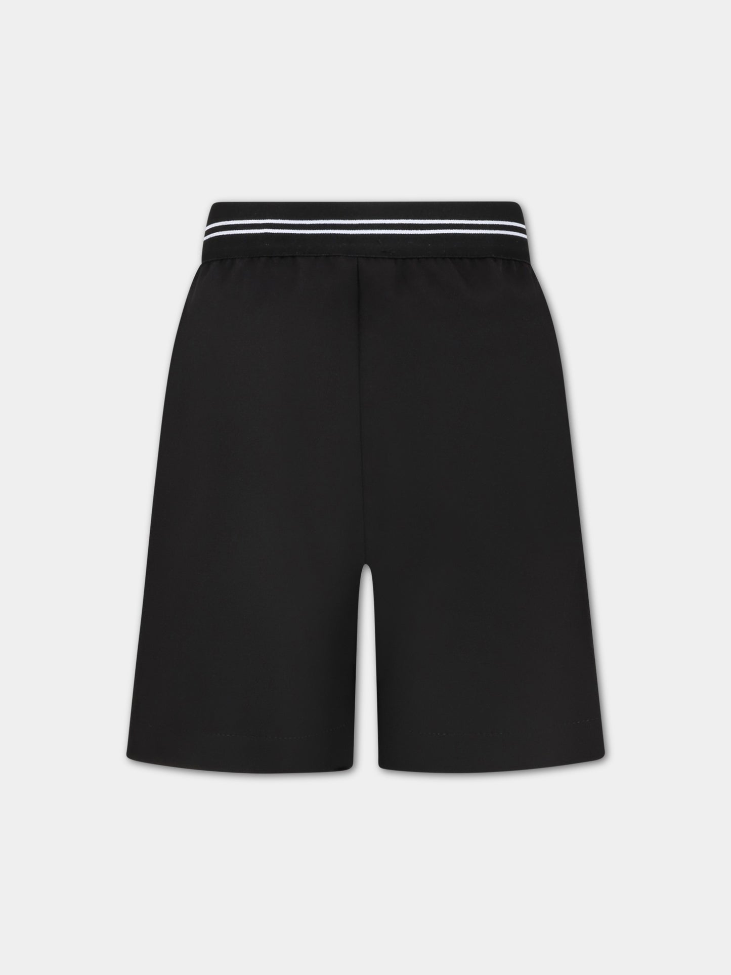 Shorts neri per bambina con logo bianco,Msgm Kids,MS029410 110