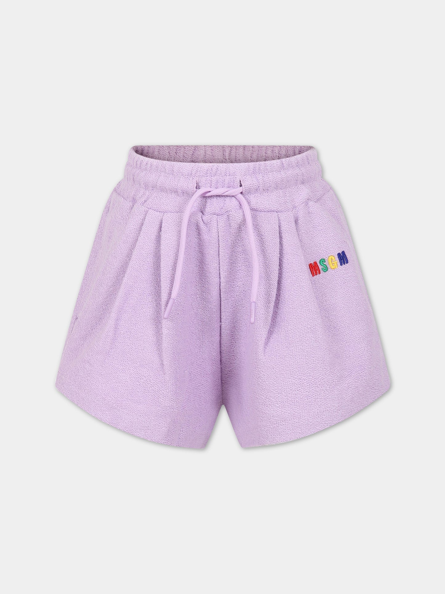 Shorts casual viola per bambina,Msgm Kids,MS029338 071