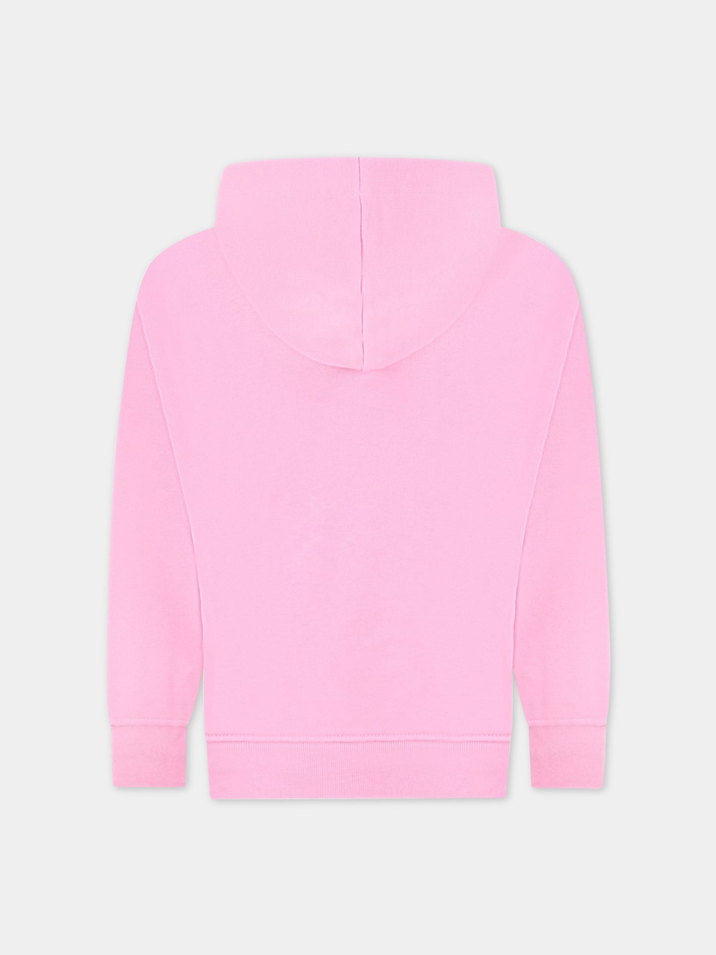 Felpa rosa per bambina con logo viola,Msgm Kids,MS029325 042