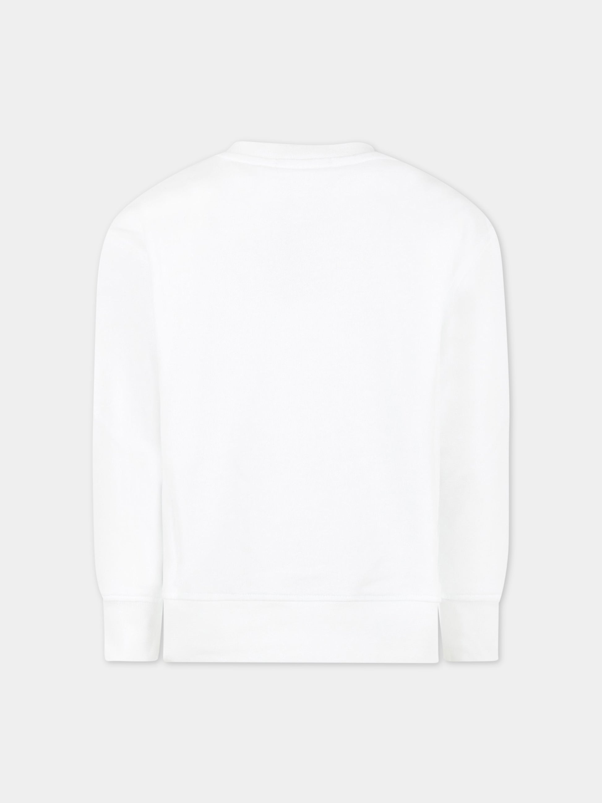 Felpa bianca per bambino con logo nero,Msgm Kids,MS029324 001