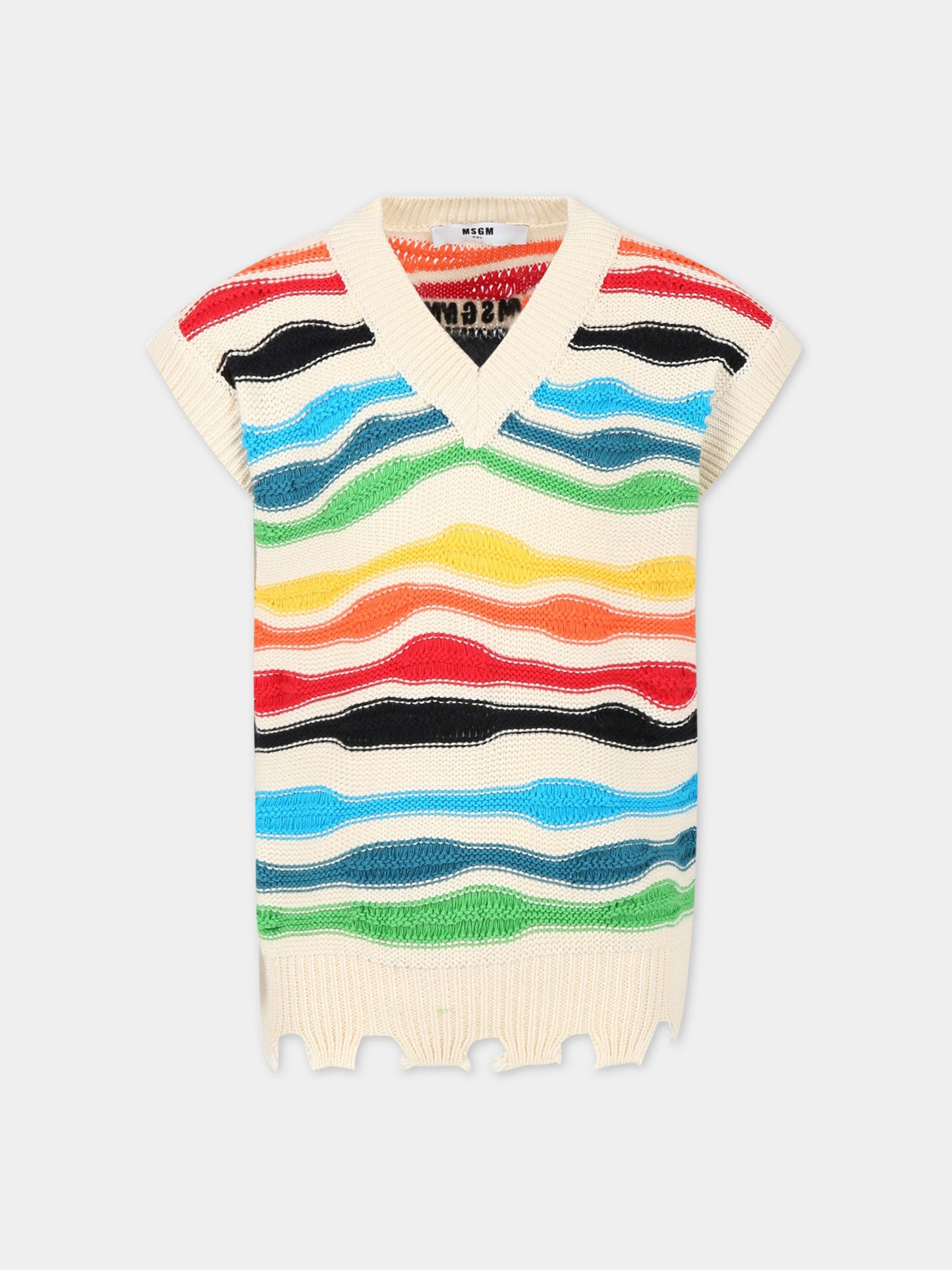 Gilet multicolor per bambino con logo,Msgm Kids,MS029536 200