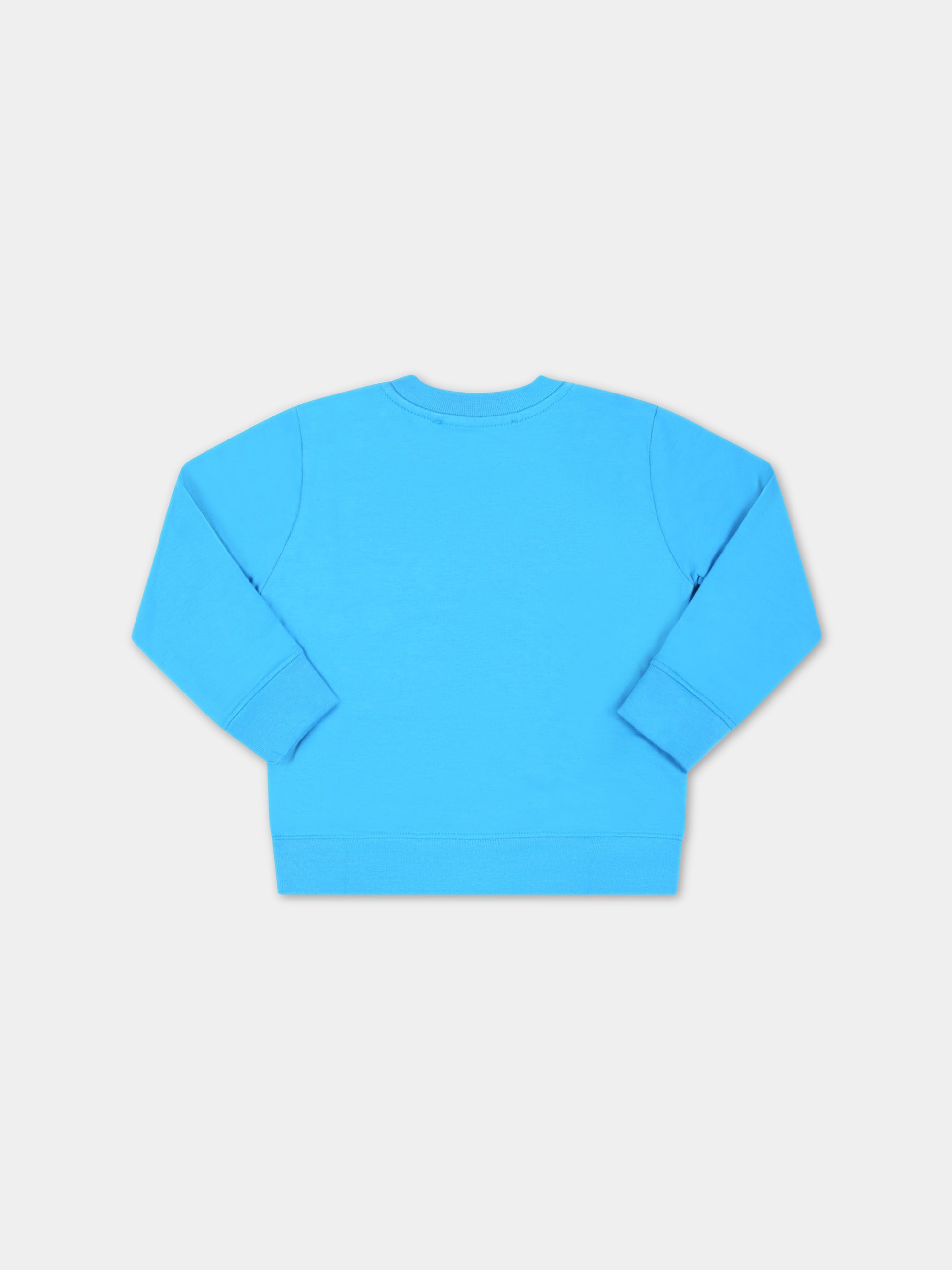 Felpa azzurra per neonaoa con logo multicolor,Msgm Kids,MS029358 120