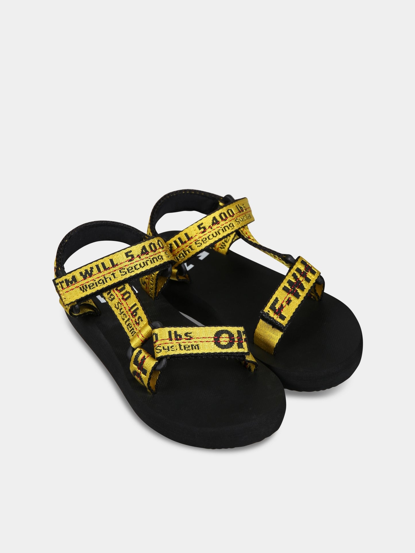 Sandali nero per bambina con logo,Off White,OGIH001S23FAB0011810