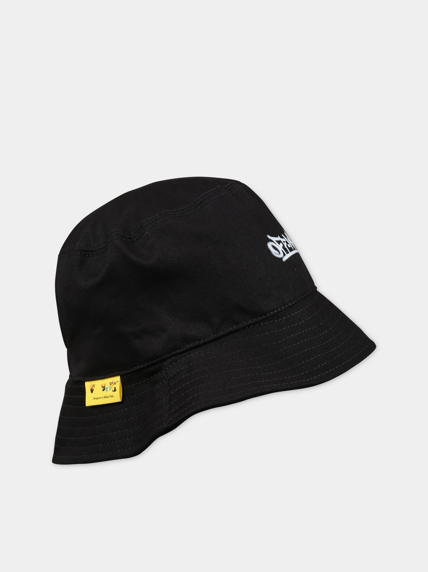 Cloche nero per neonati con logo,Off White,OB8X001S23FAB0021001