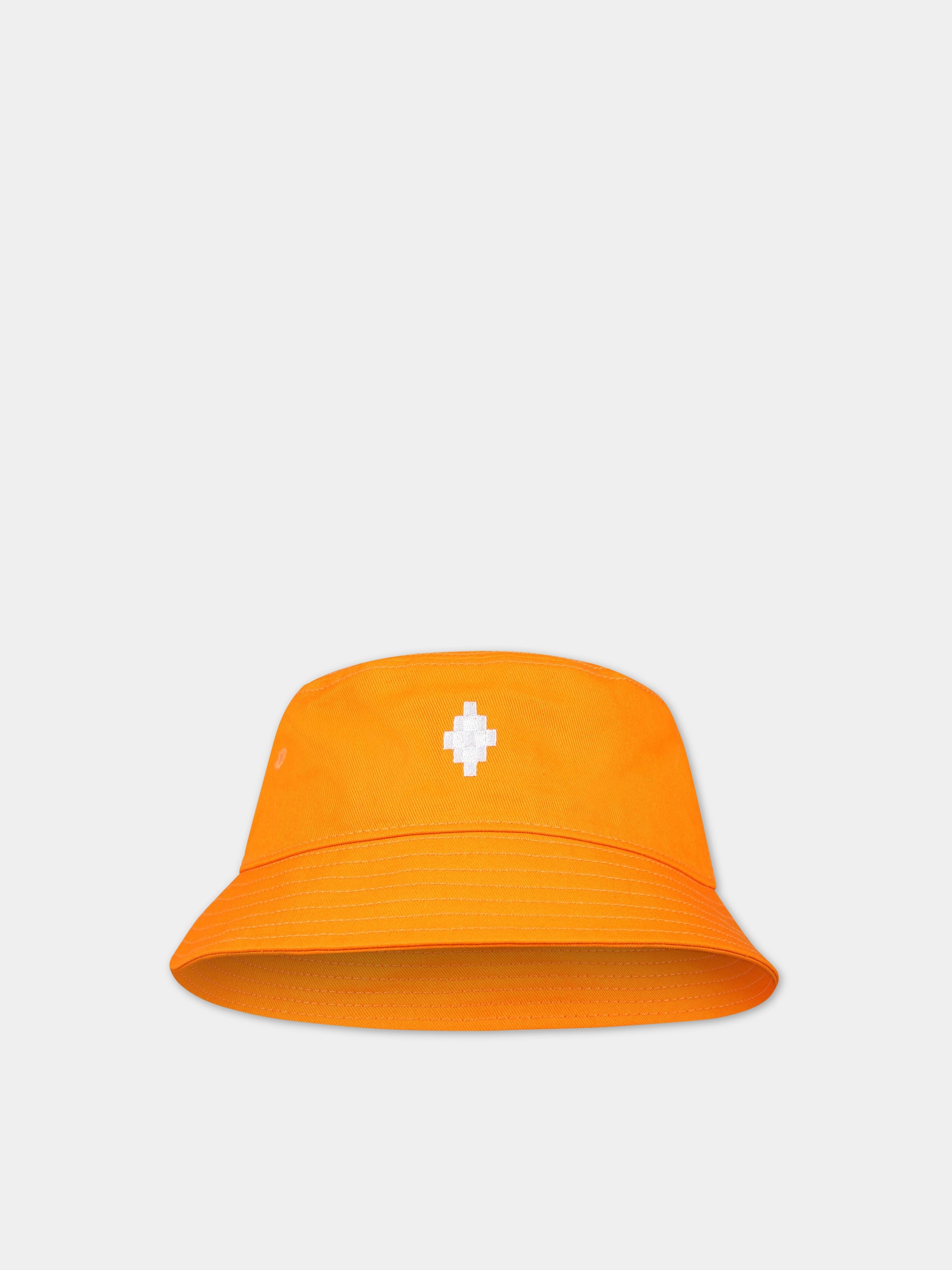 Cloche arancione per bambino con ricamo,Marcelo Burlon Kids,CBLB003S23FAB0012001