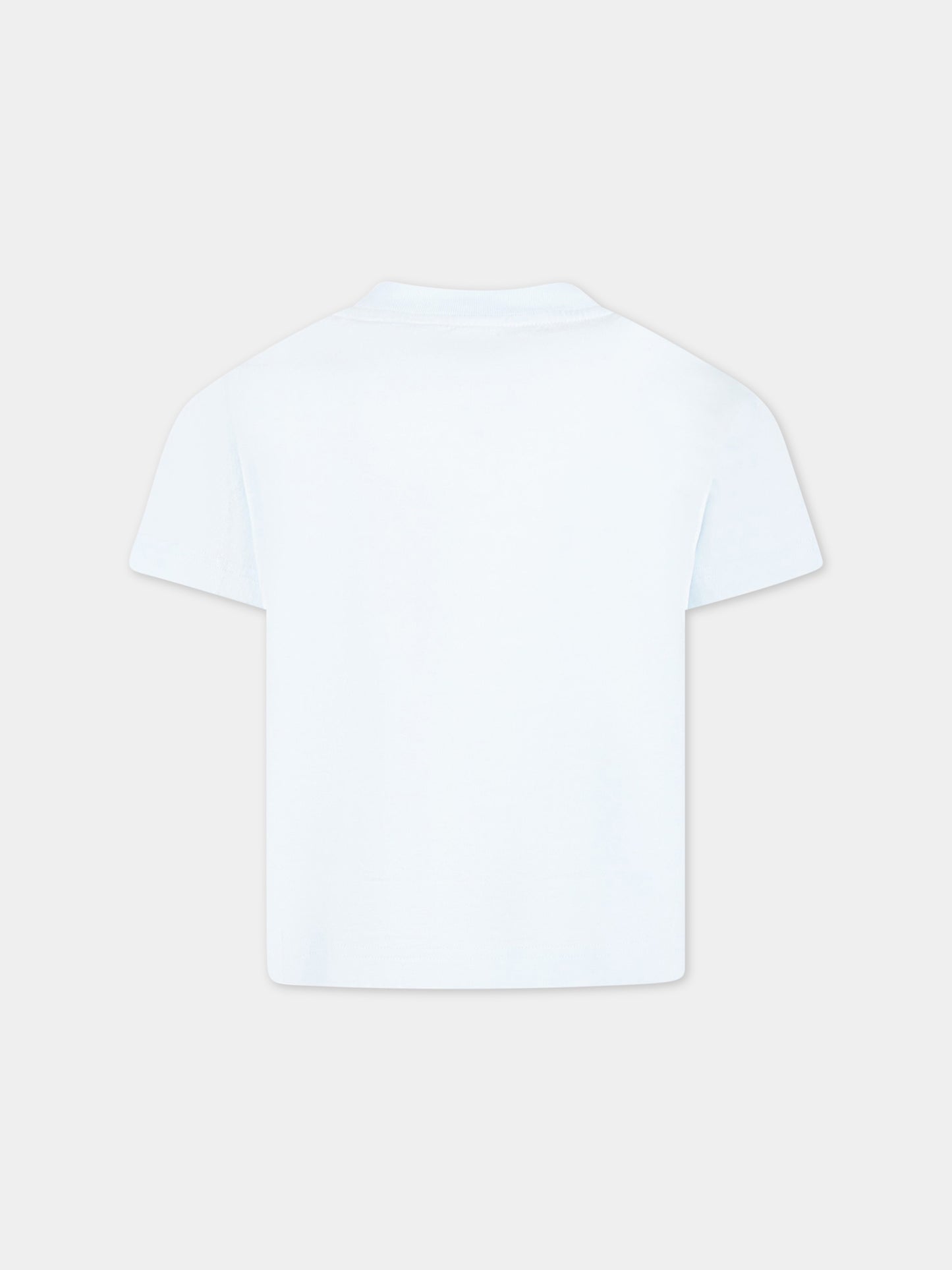 T-shirt celeste per bambino con logo multicolor,Palm Angels,PBAA001S23JER0015284