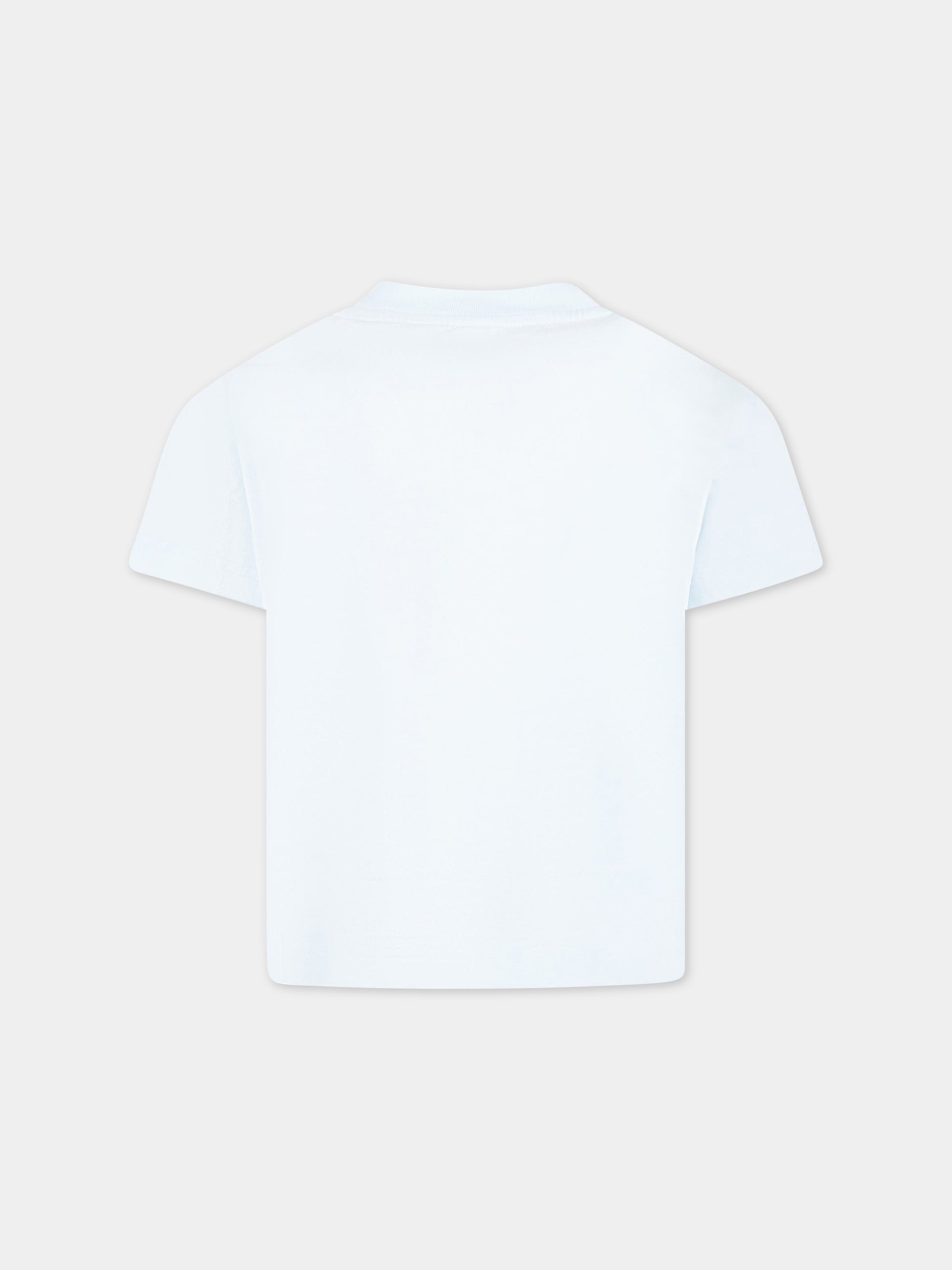 T-shirt celeste per bambino con logo multicolor,Palm Angels,PBAA001S23JER0015284