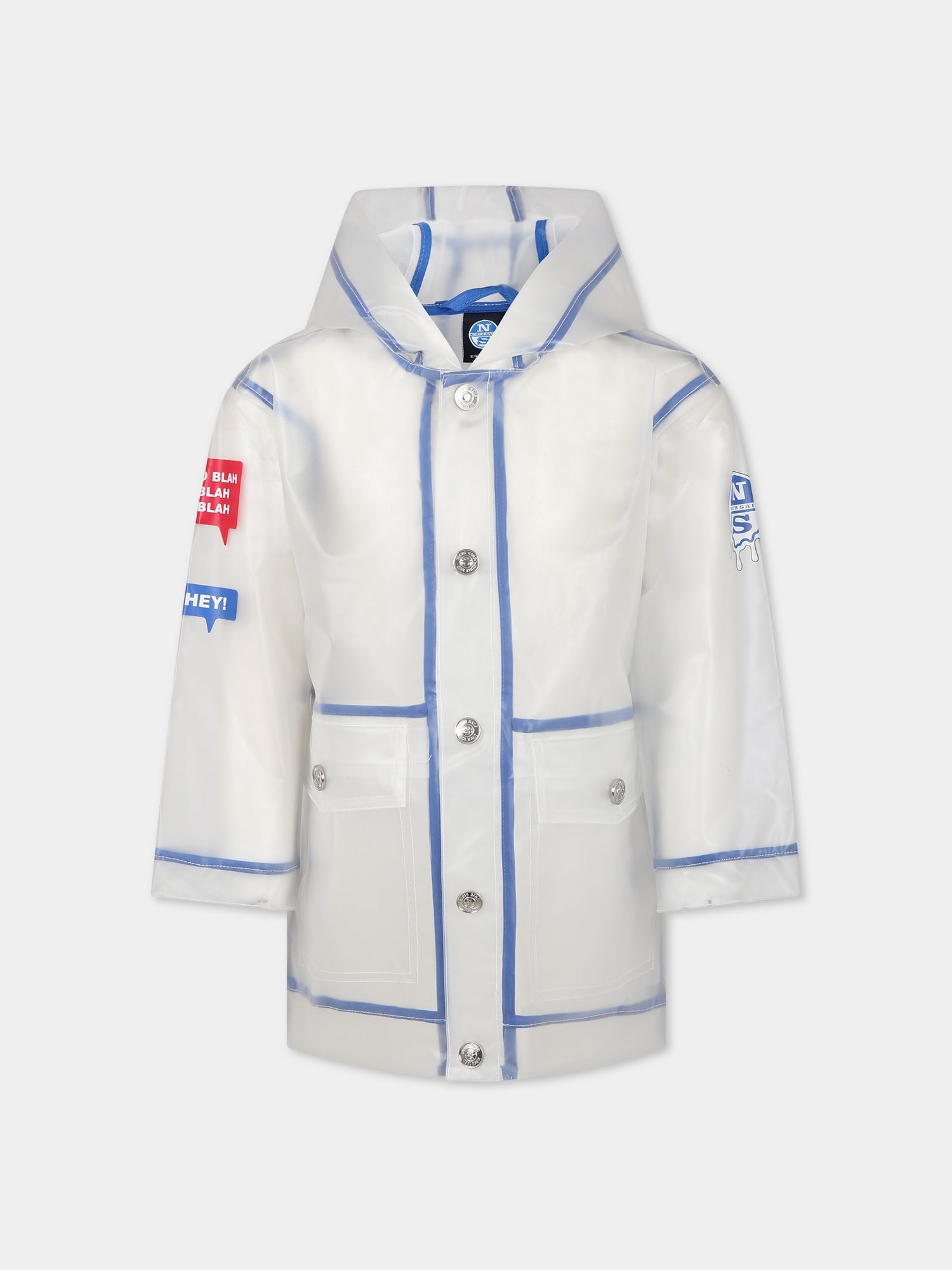 Giubbotto bianco per bambino con stampa e logo,North Sails,701903 000 C001