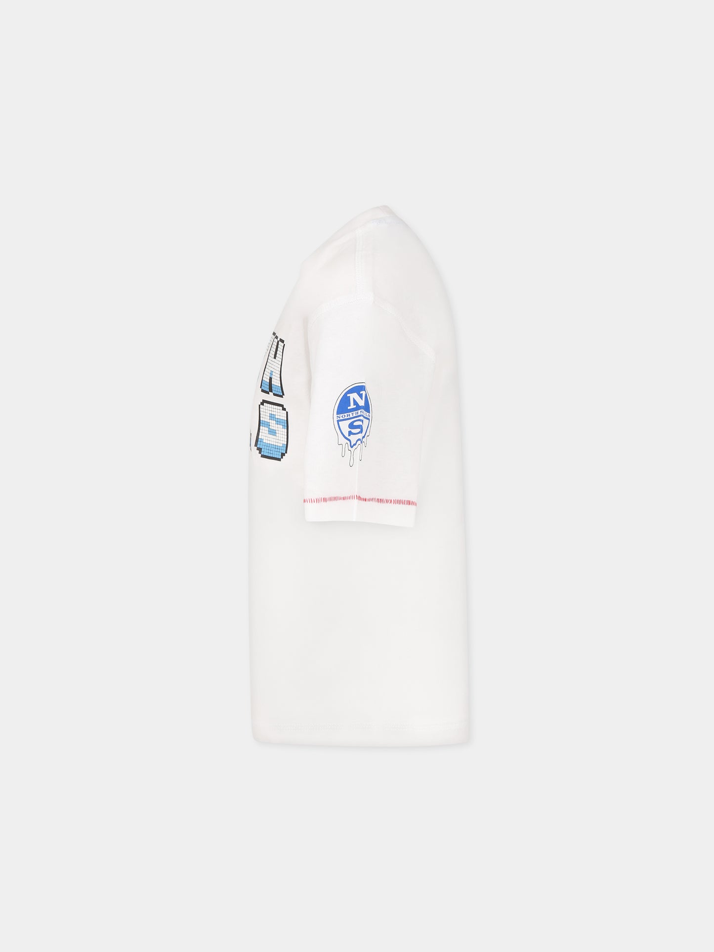 T-shirt bianca per bambino con logo,North Sails,795056 000 C002