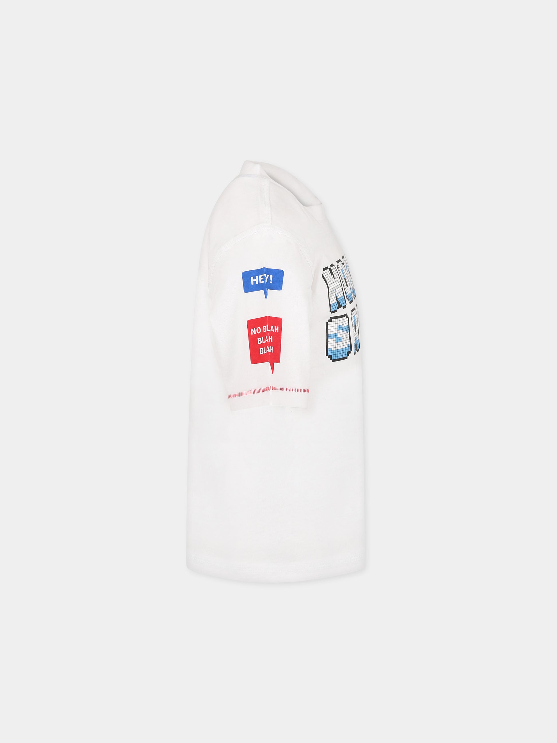 T-shirt bianca per bambino con logo,North Sails,795056 000 C002