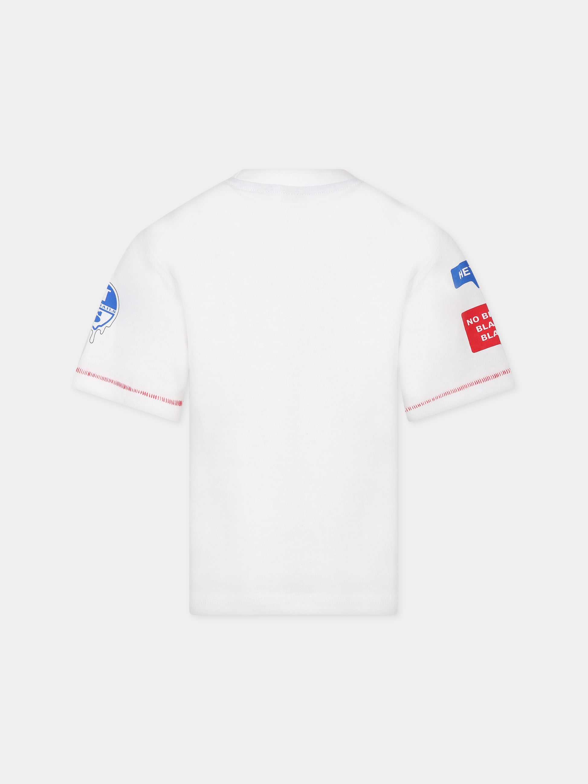 T-shirt bianca per bambino con logo,North Sails,795056 000 C002