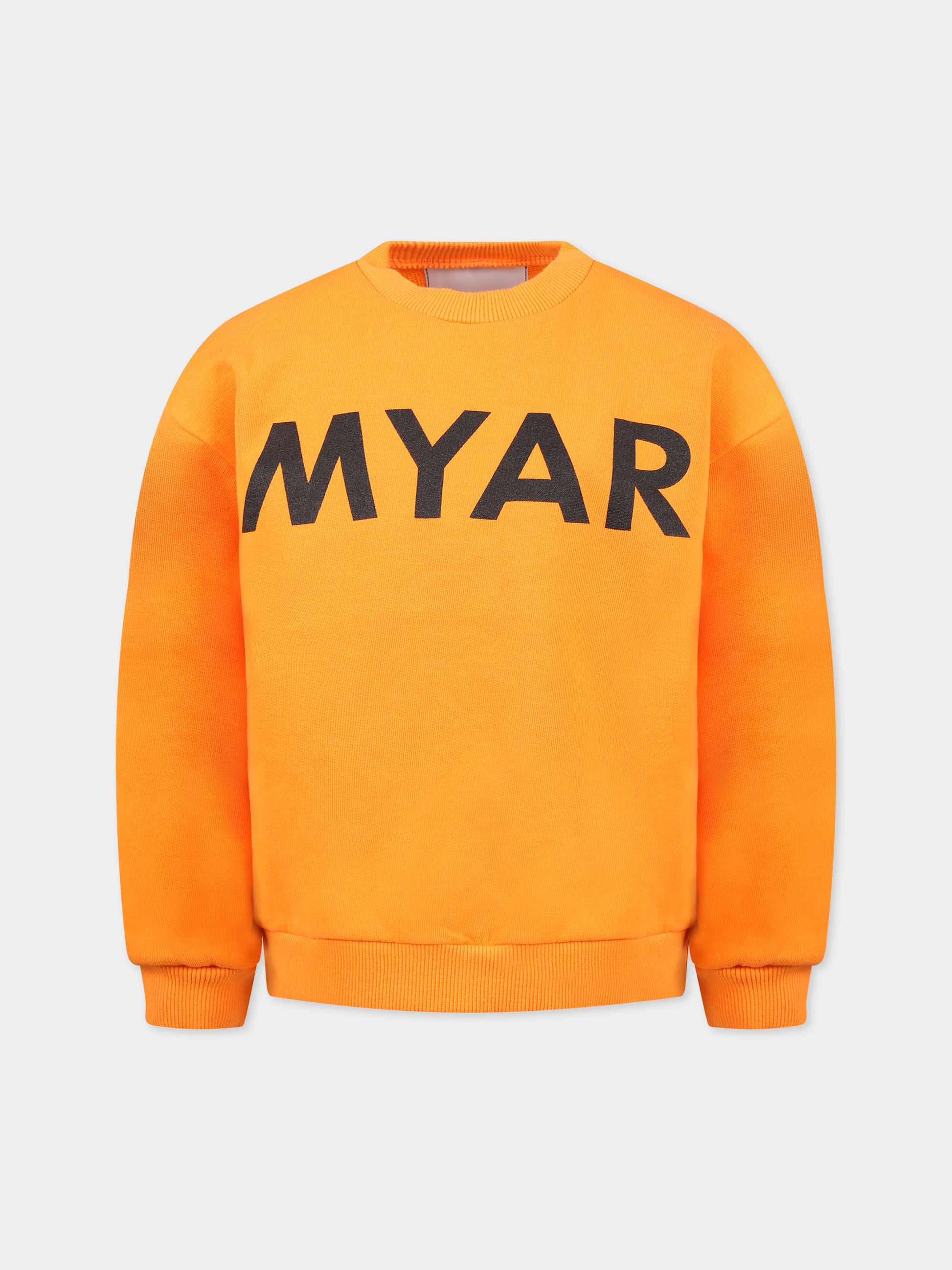 Felpa arancione per bambino con logo,Myar,MY0026 MY040 MY206