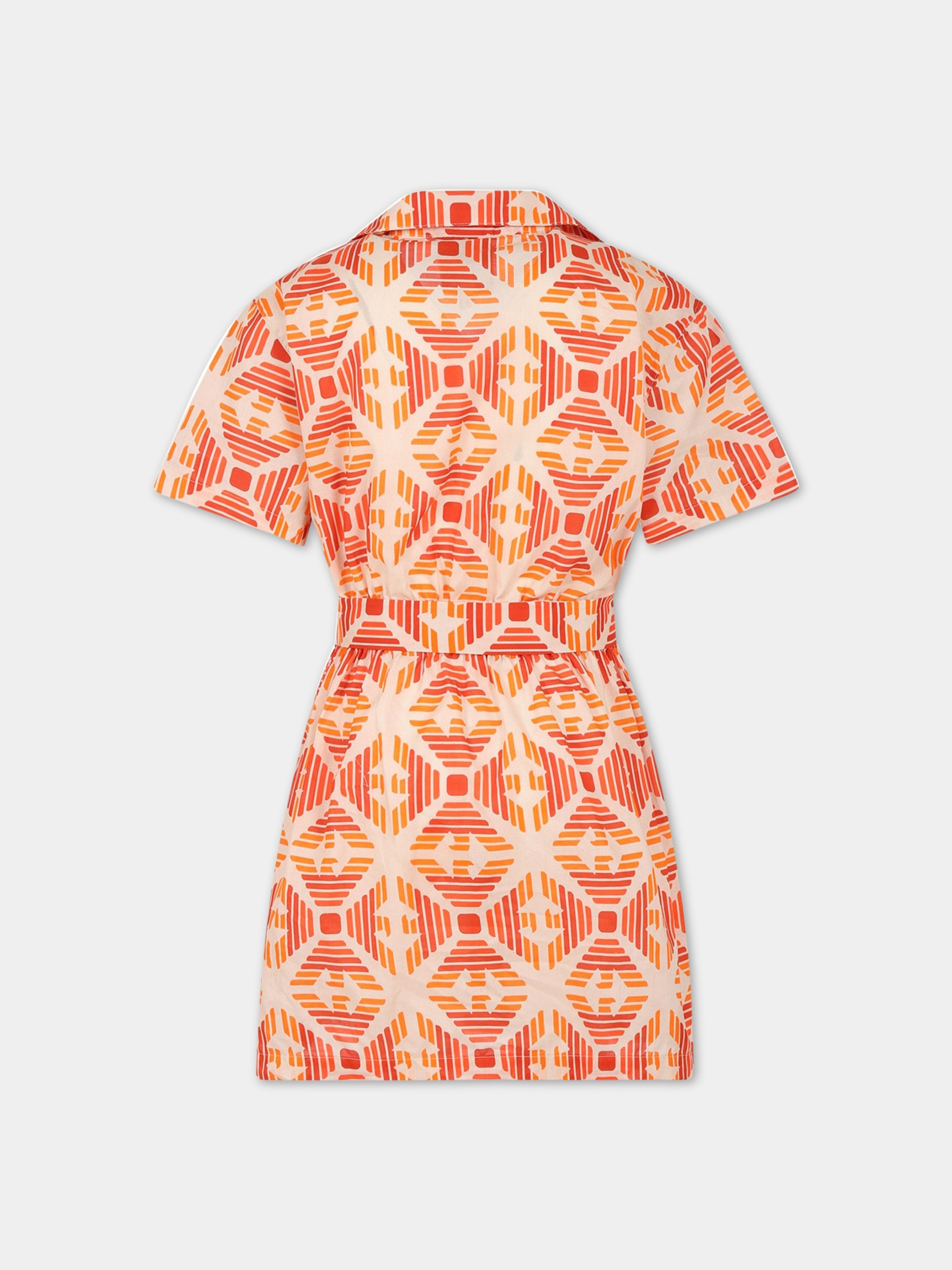 Vestito multicolor per bambina con logo,Armani Junior,3R3A26 1NS9Z F402