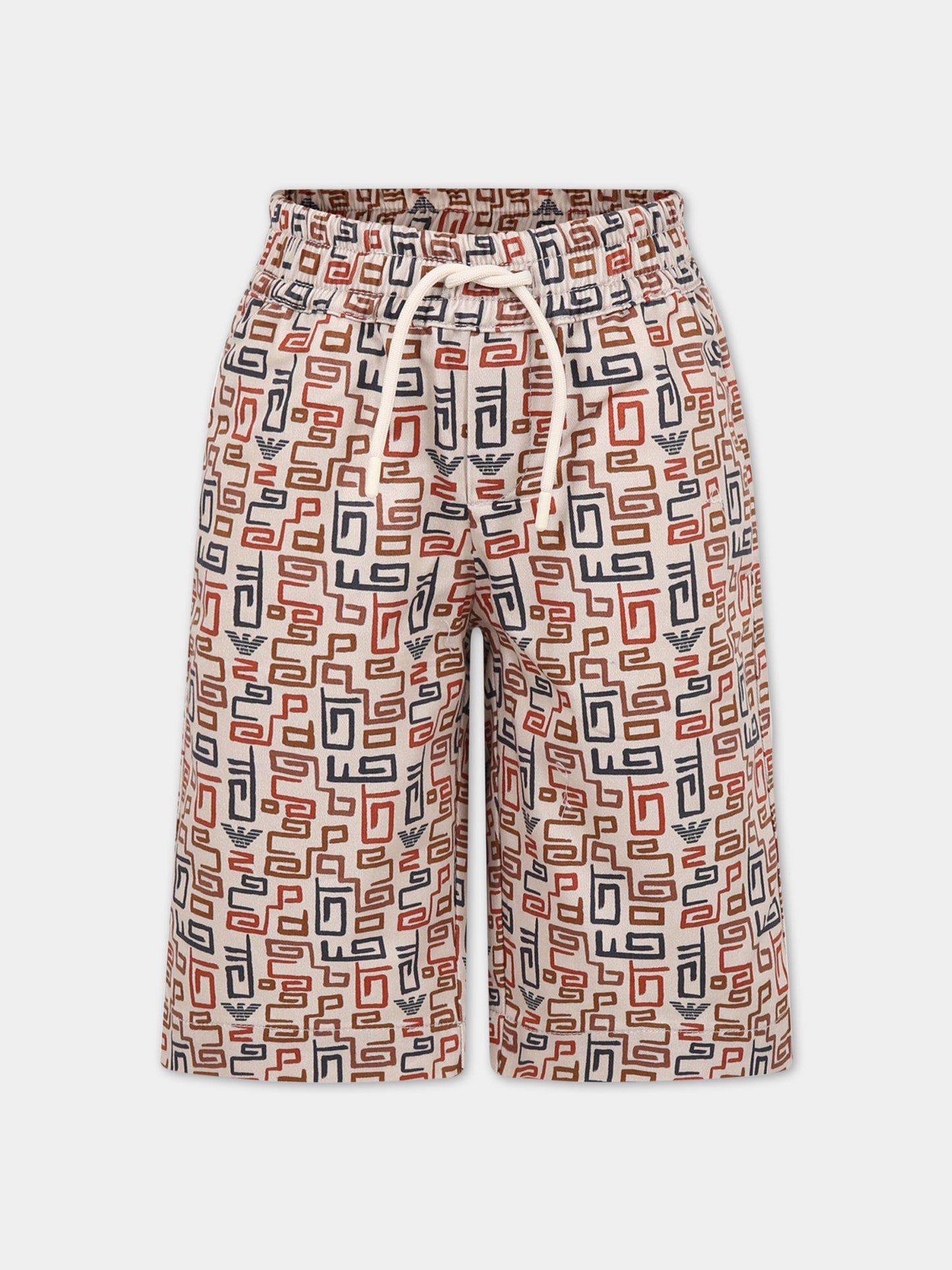 Shorts avorio per bambino con logo,Armani Junior,3R4S6F 1NX4Z F184